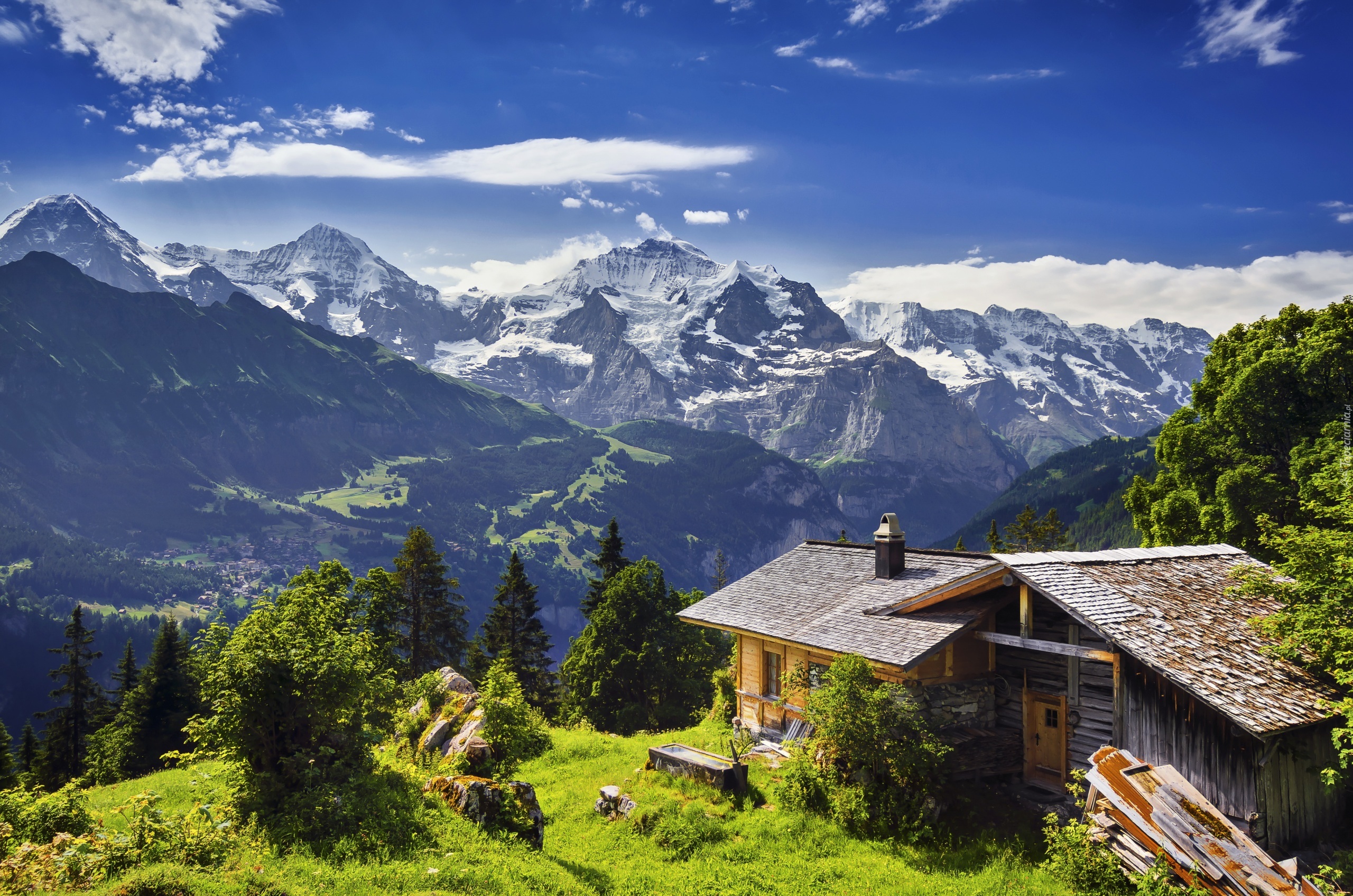 Góry, Dolina, Dom, Szwajcaria