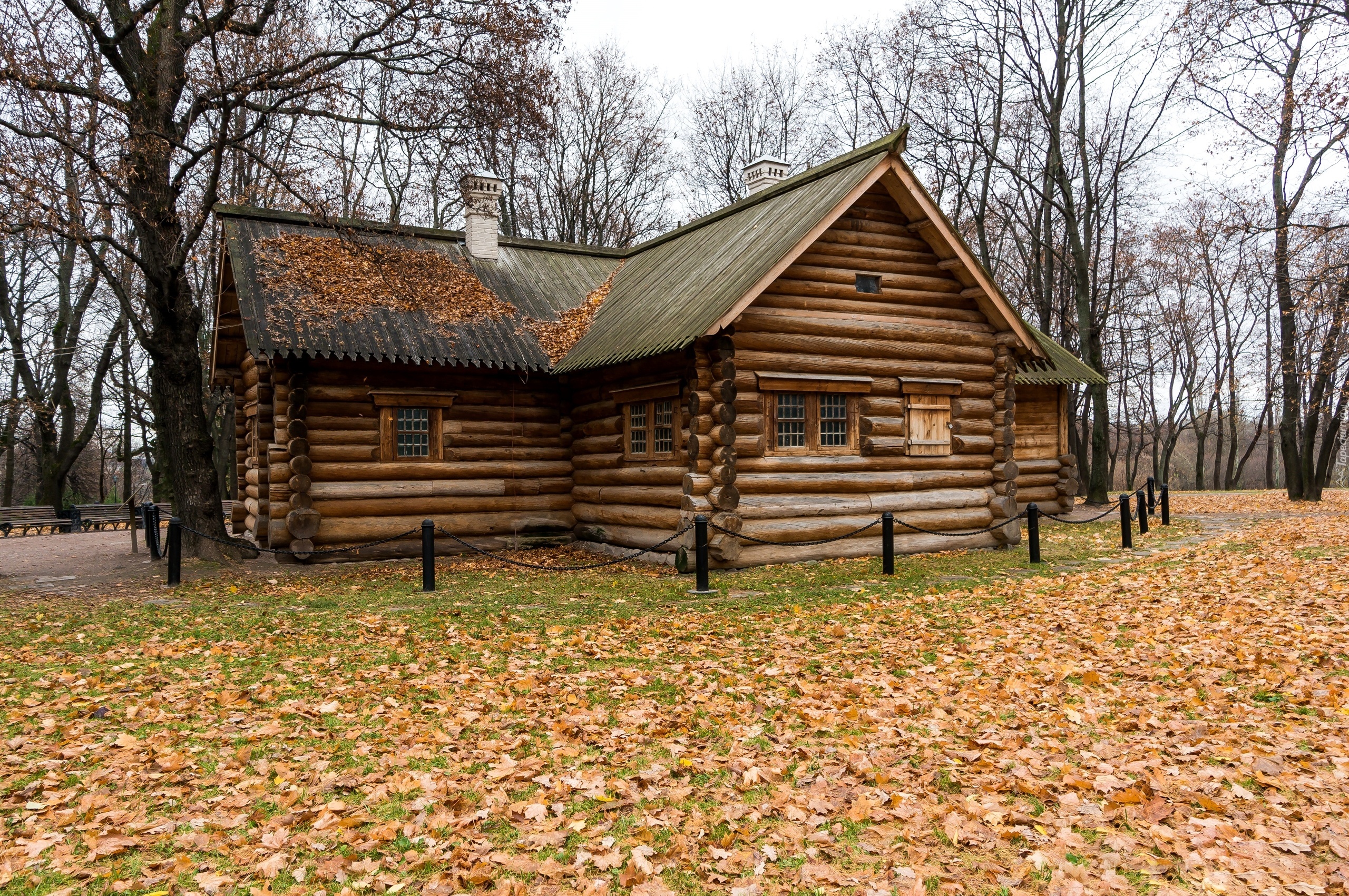 Jesień, Park, Dom