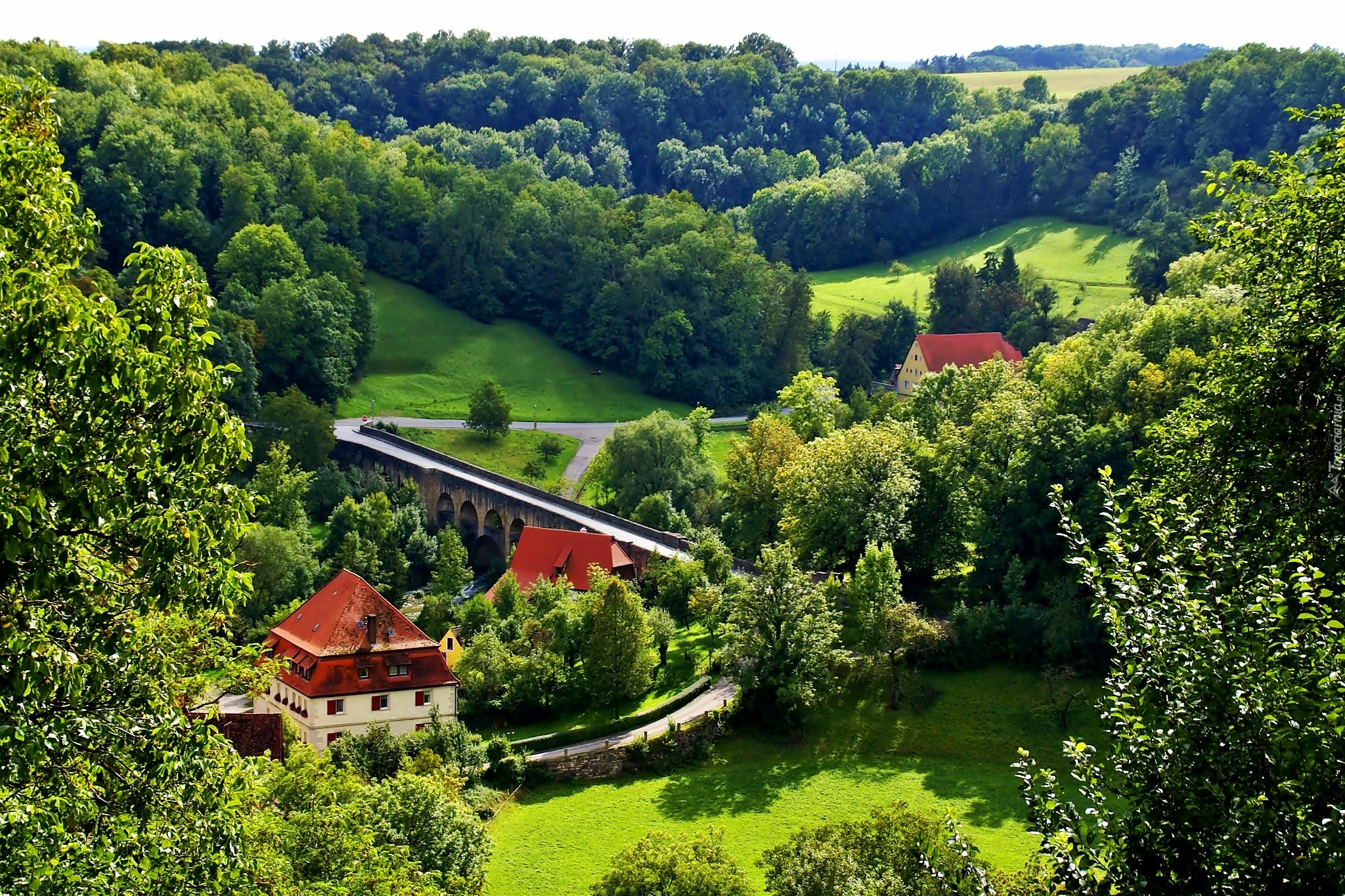 Droga, Pola, Domy, Rothenburg