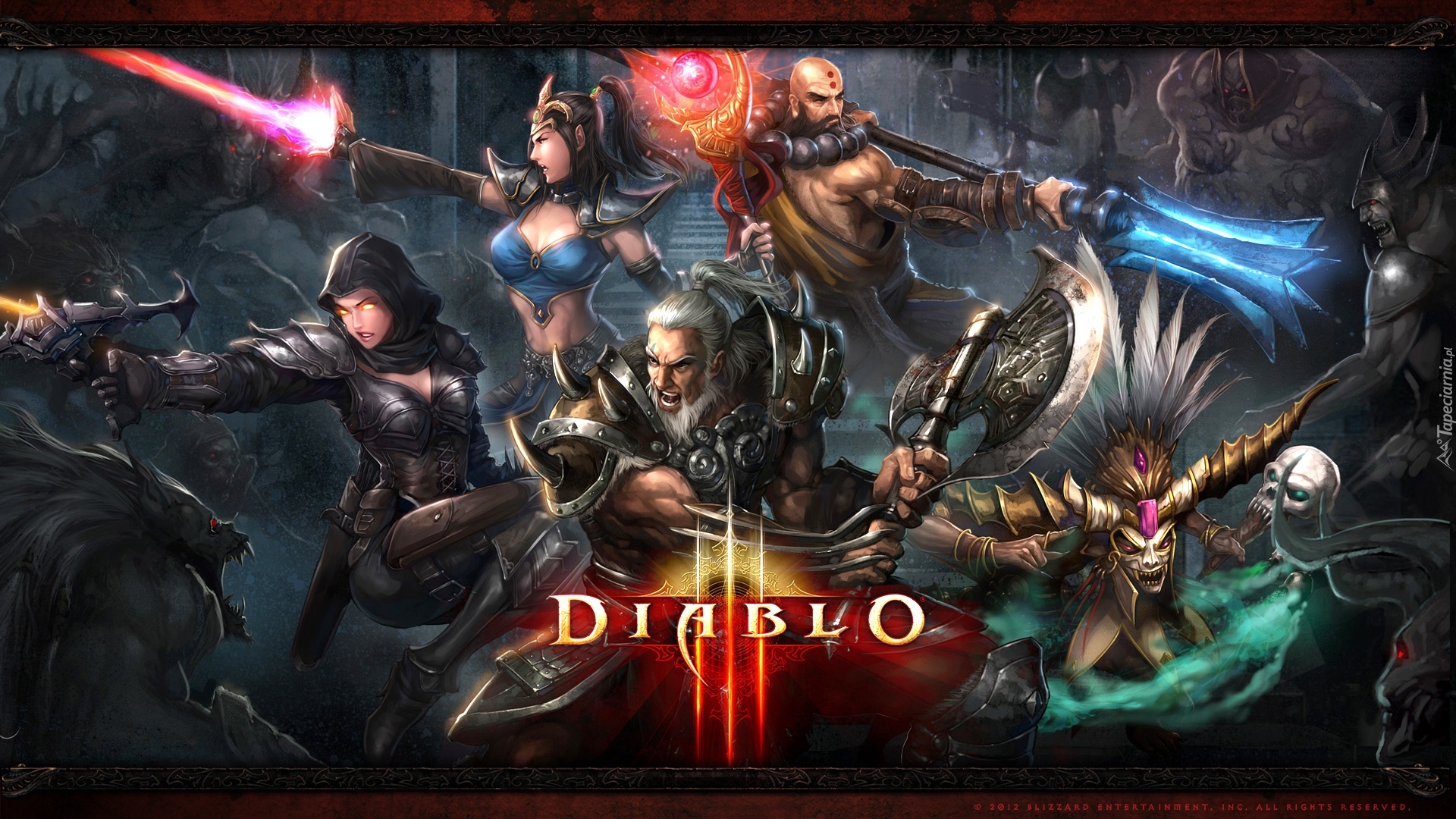 Wojownicy, Z, Gry, Diablo 3, Grafika, 3D, 2D