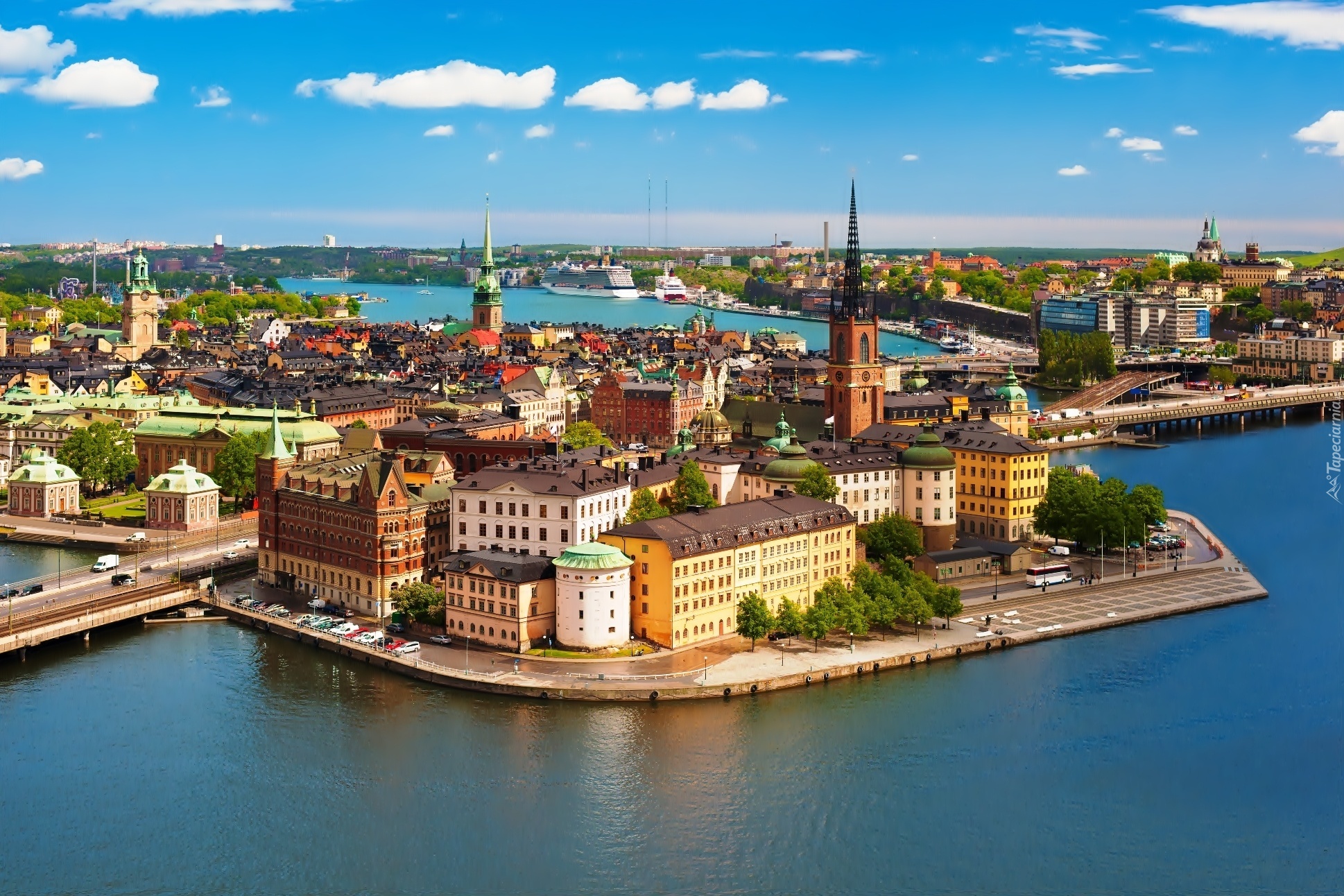Sztokholm, Szwecja, Panorama, Z lotu ptaka