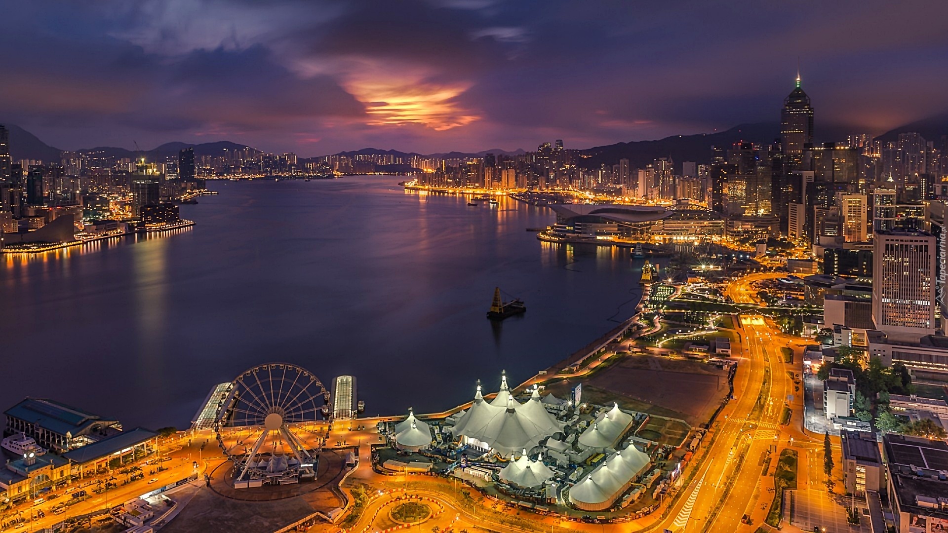 Miasto Nocą, Chiny, Hong Kong