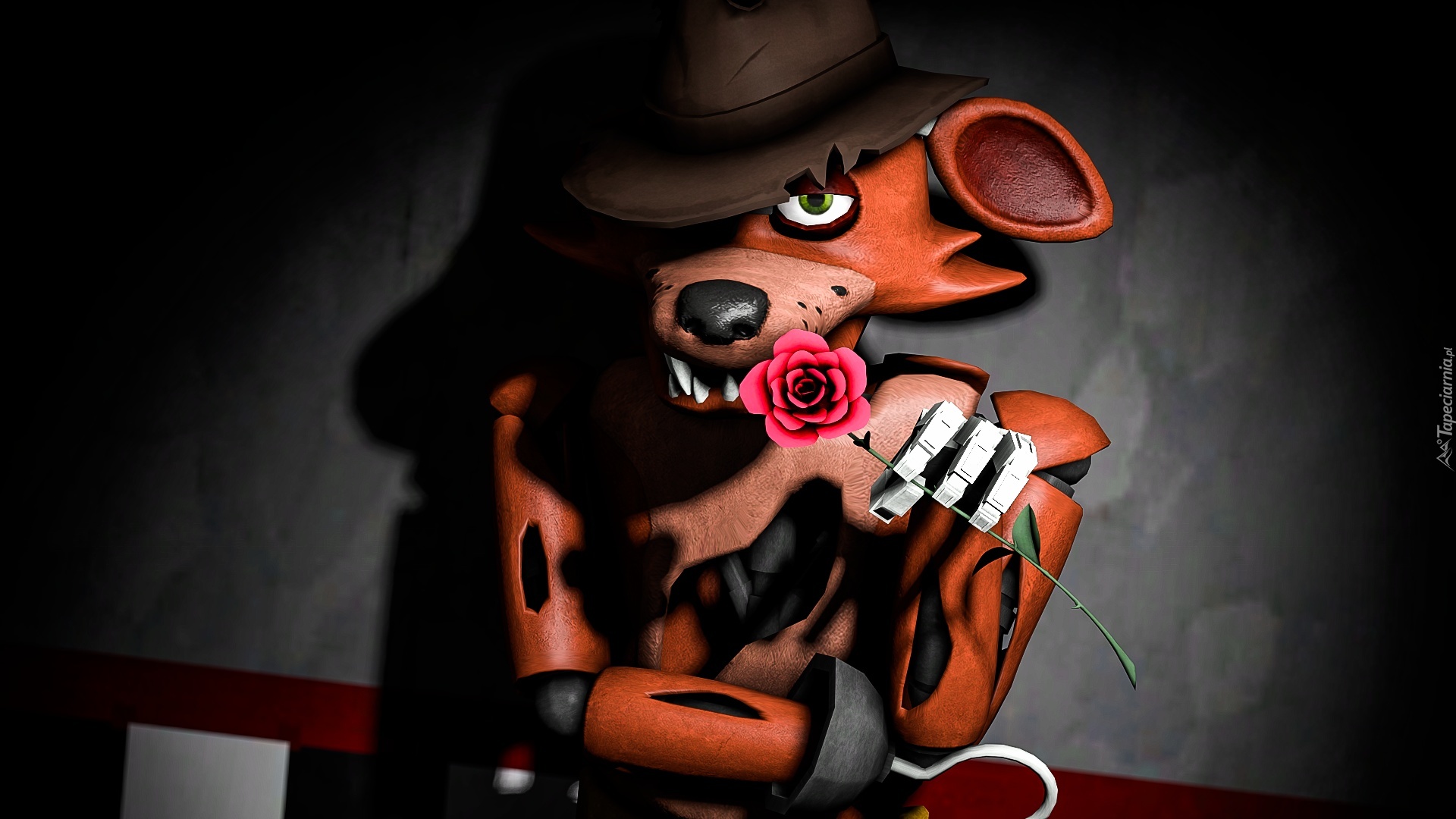 Fnaf, Foxy, Pirat, Fox, Róża