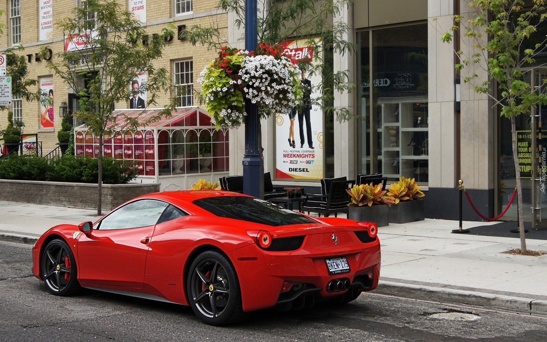 Czerwony, Samochód, Ferrari, 458 Italia