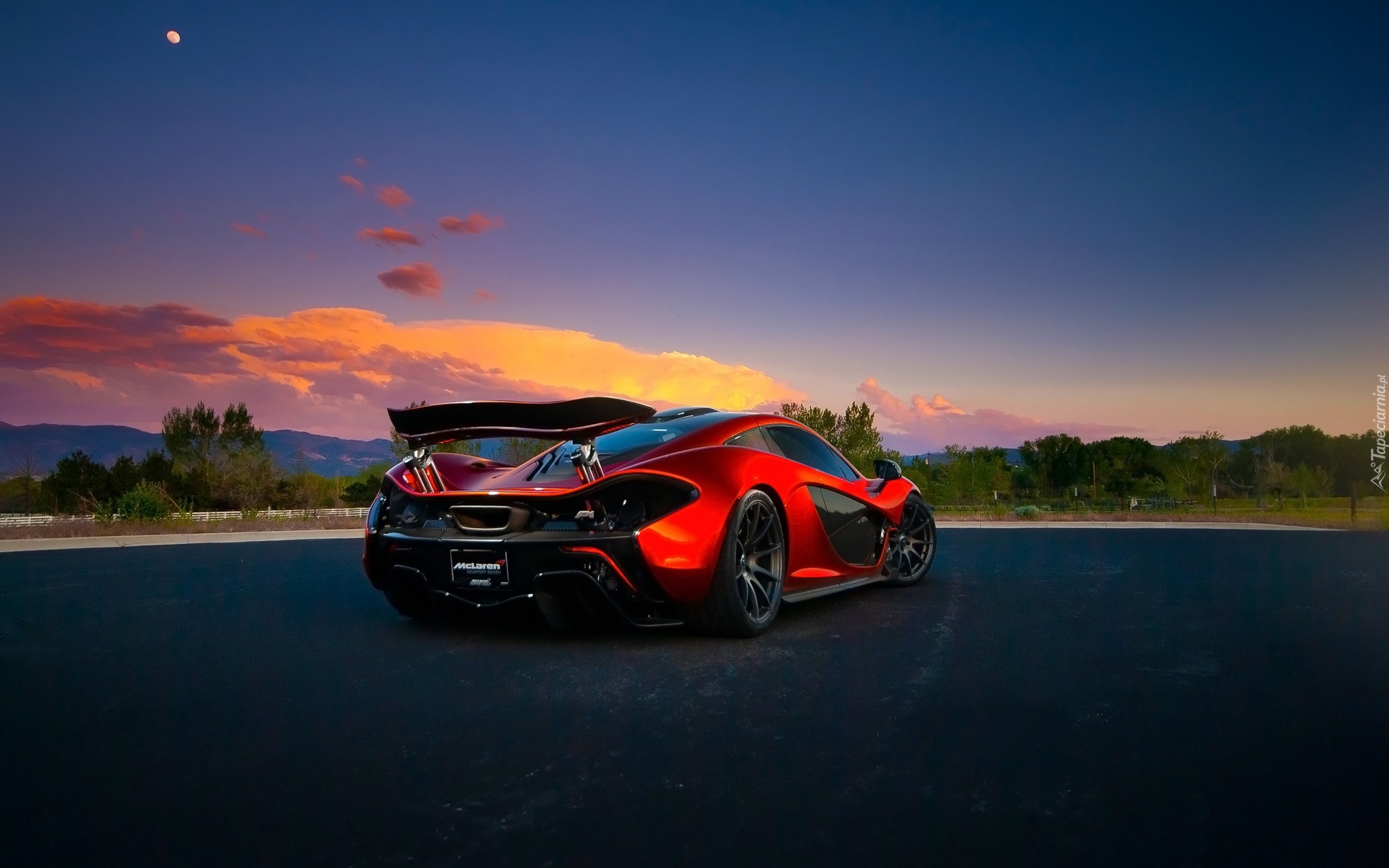 McLaren P1, Droga, Góry, Zachód, Słońca