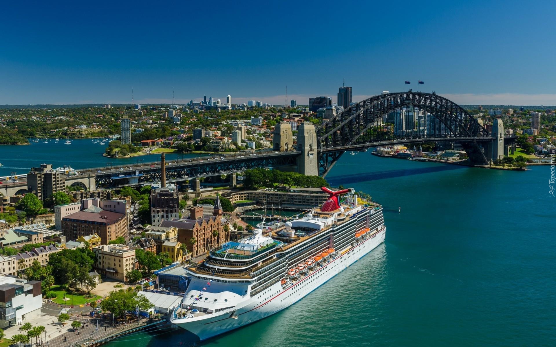 Statek, Most, Sydney, Port, Panorama, Miasta