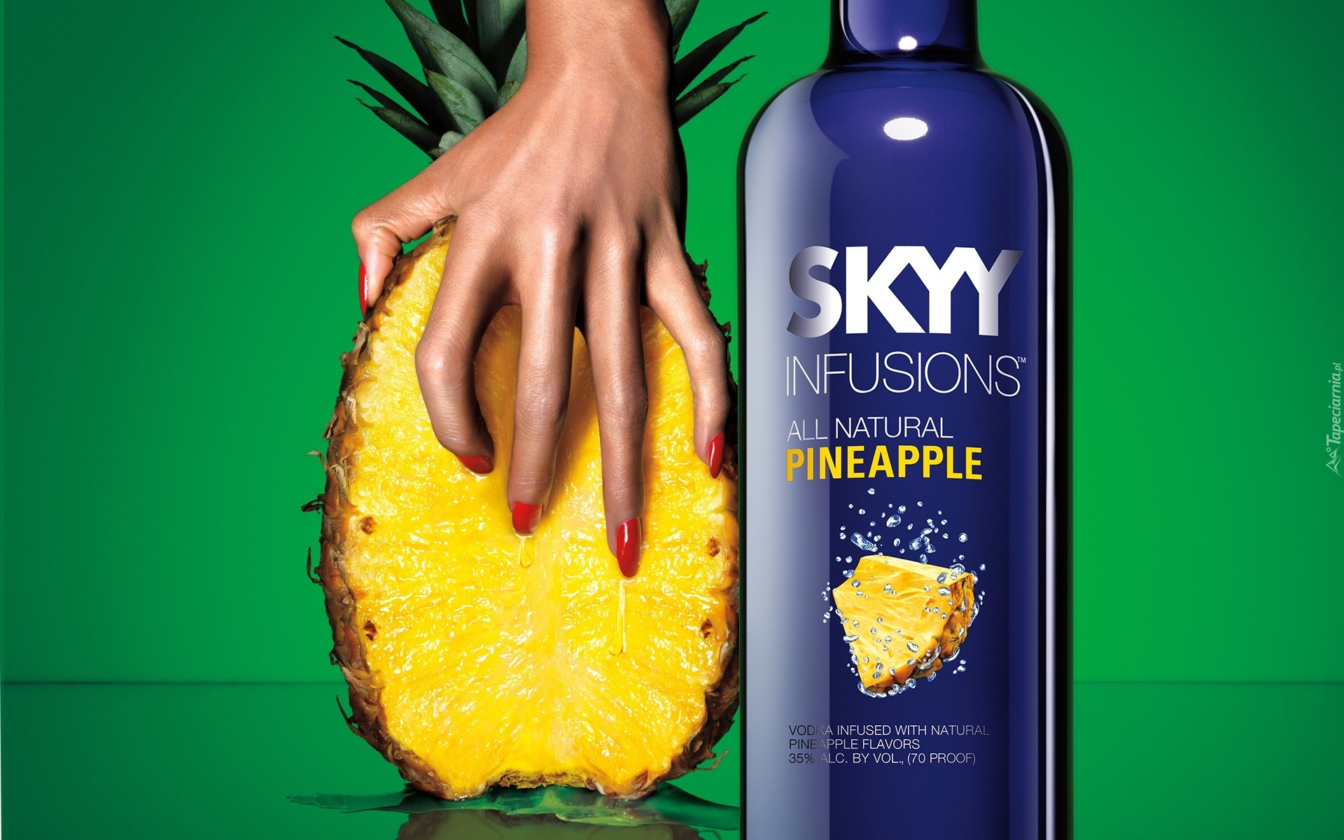 Wódka, Skyy, Dłoń, Manicure, Ananas