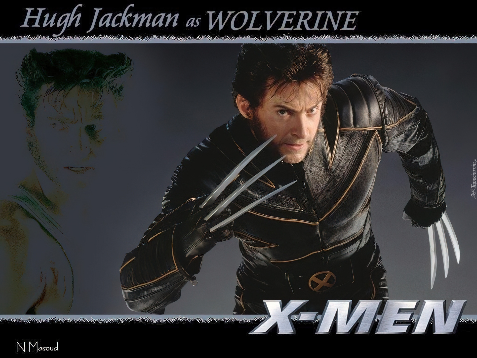 Hugh Jackman,x-men, czarna kurtka