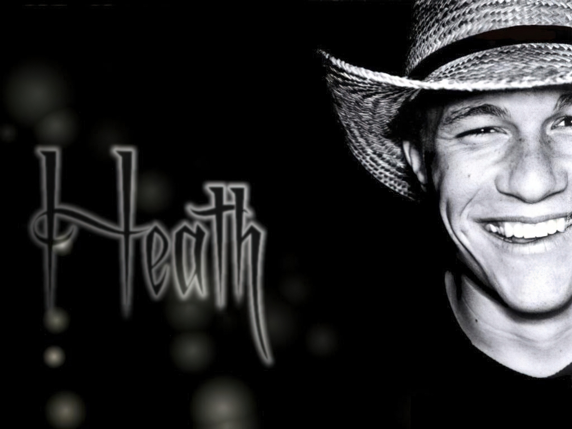 Heath Ledger,uśmiech, kapelusz