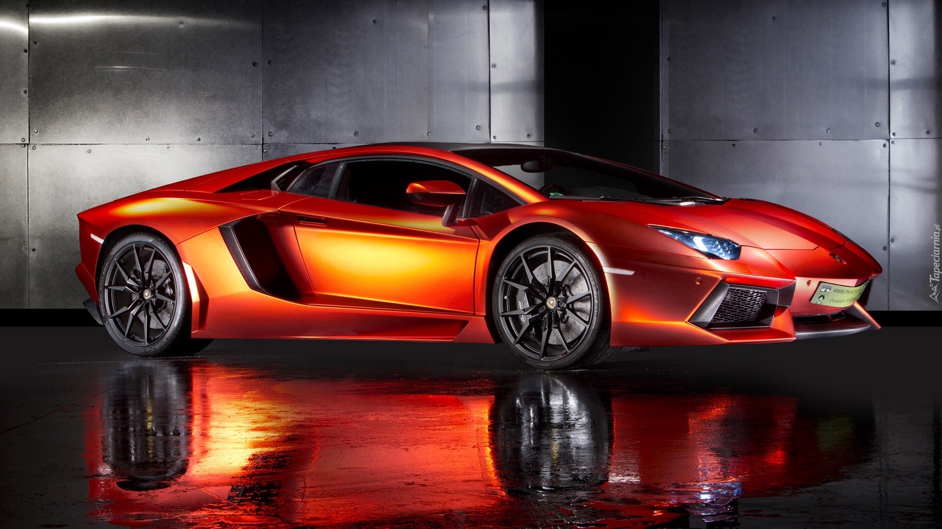 Pomarańczowy, Lamborghini, Aventador