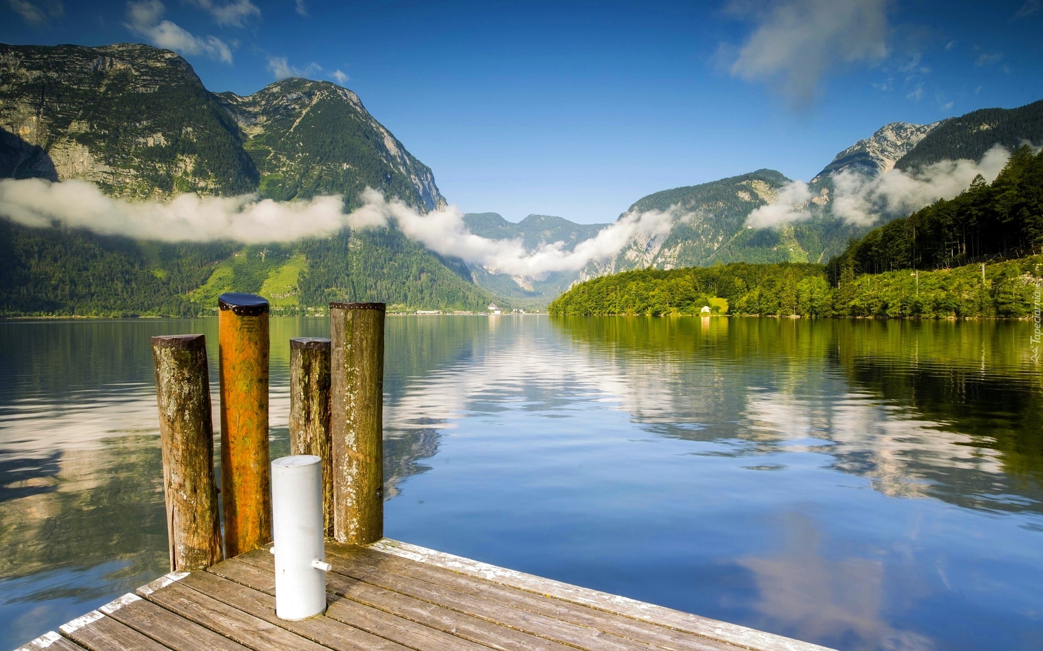 Góry Alpy, Austria, Hallstatt, Jezioro Hallstättersee