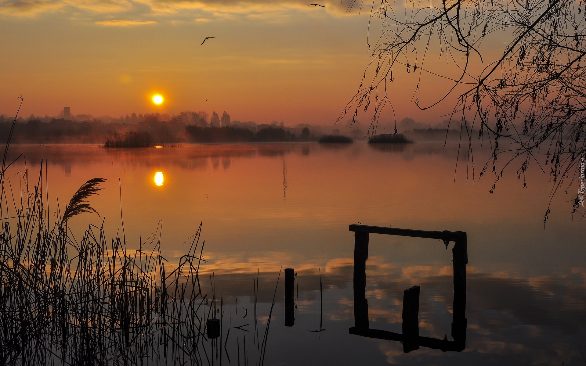 Wschód słońca, Jezioro, Szachty, Poznań