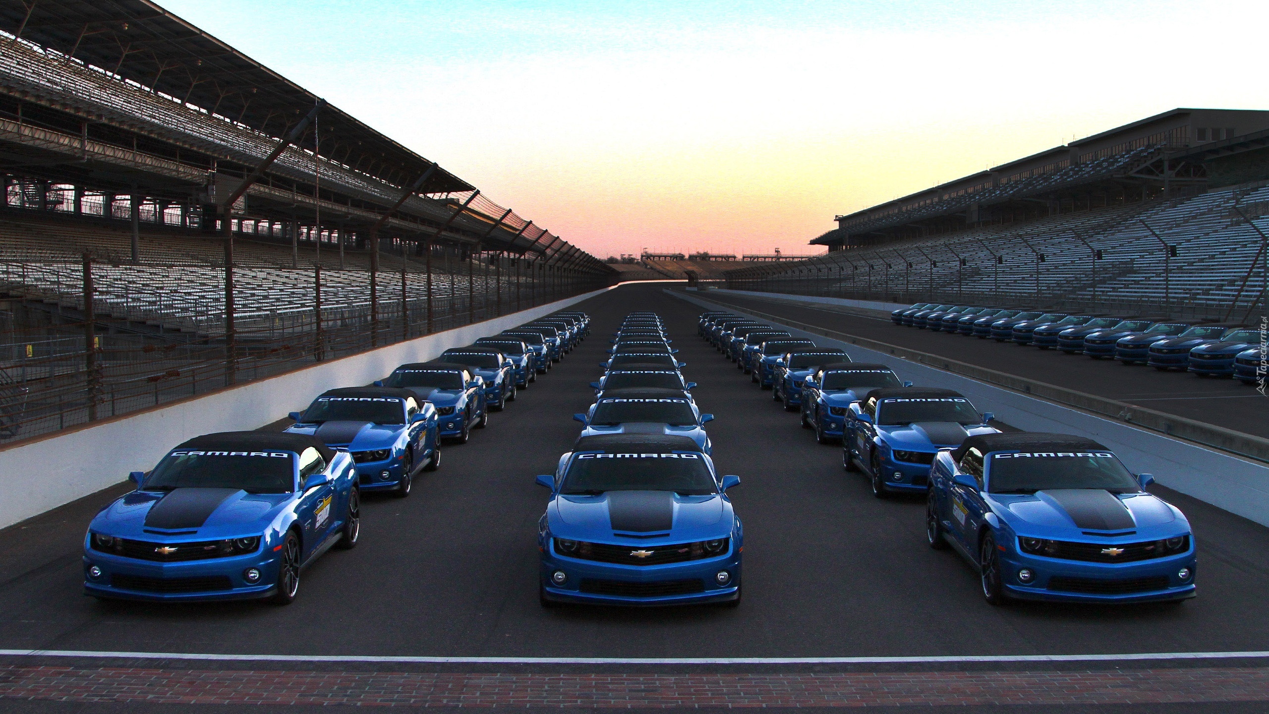 Chevrolet, Camaro, Niebieski, Tor