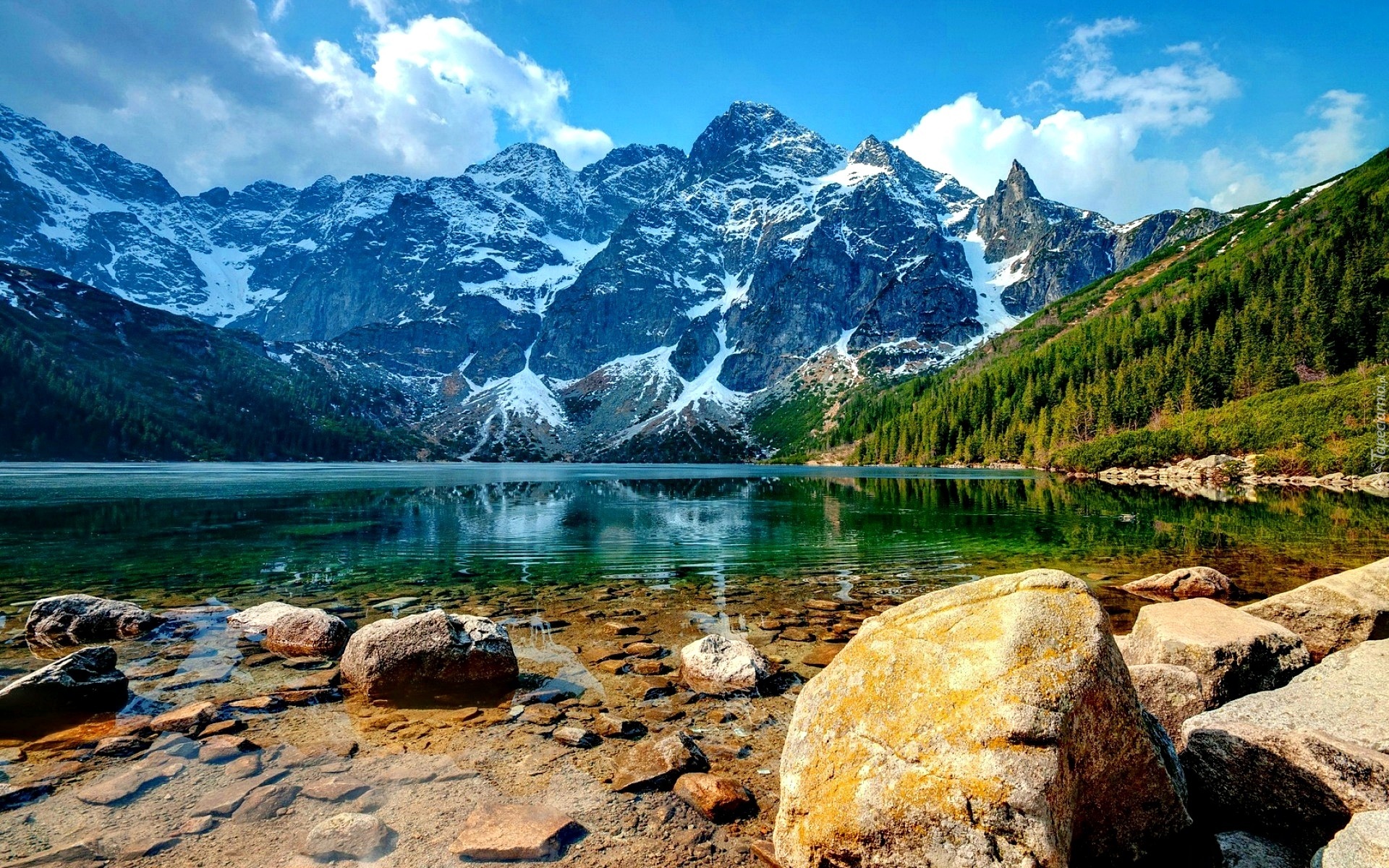 Jezioro, Góry, Tatry Wysokie, Morskie Oko