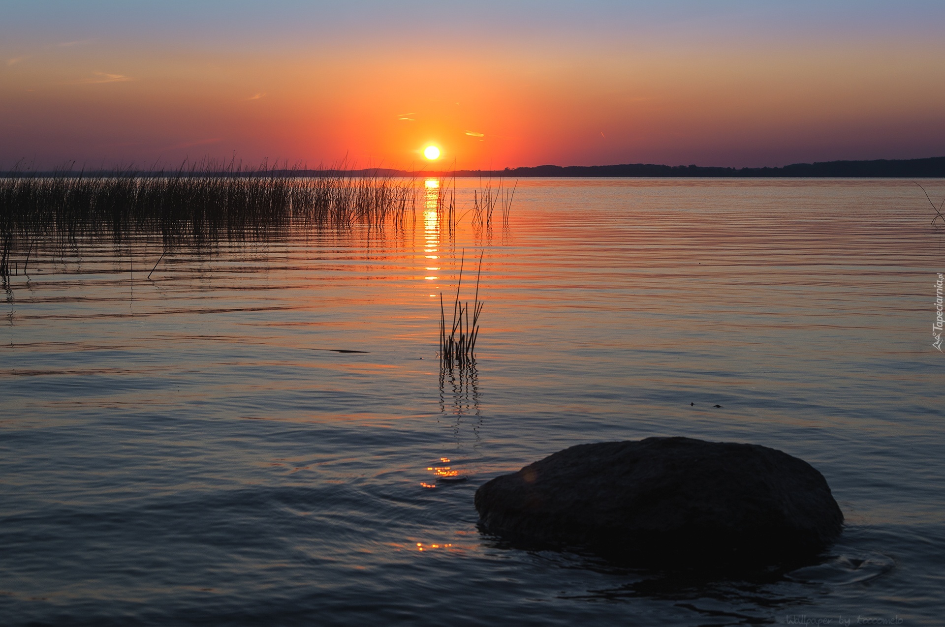 Wschód słońca, Jezioro, Śniardwy, Mazury