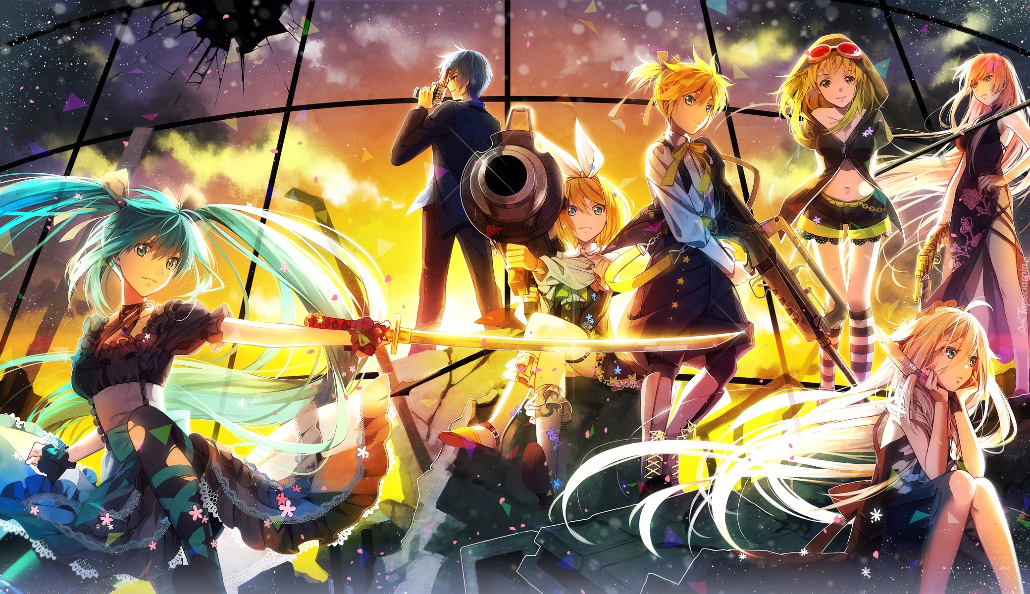 Vocaloid, Hatsune Miku, Kaito, Kagamine Rin, Kagamine Len, Gumi, Megurine Luka, IA
