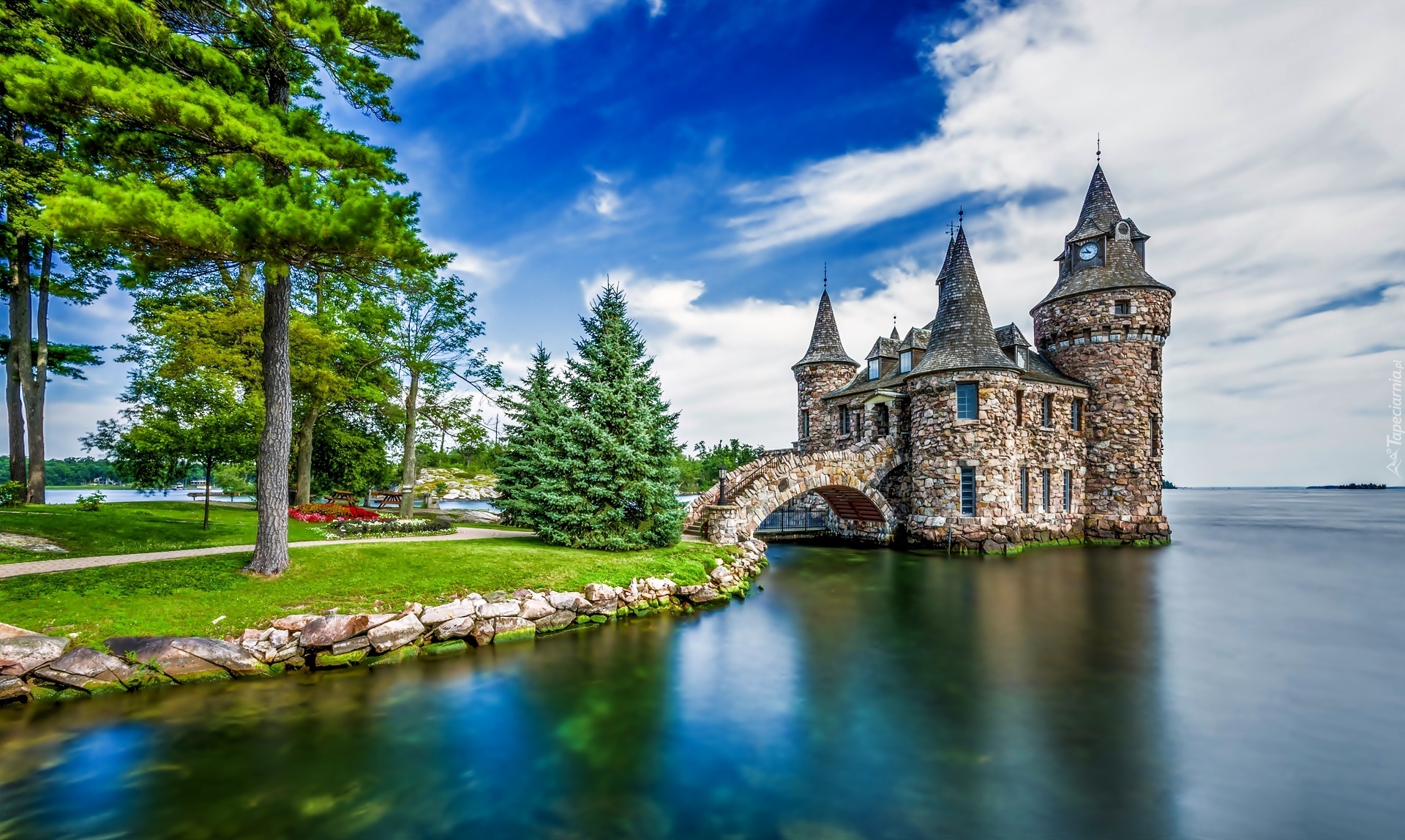 Boldt Castle, Zamek Boldt, Wyspa Heart Island, Nowy Jork, Stany Zjednoczone, Park