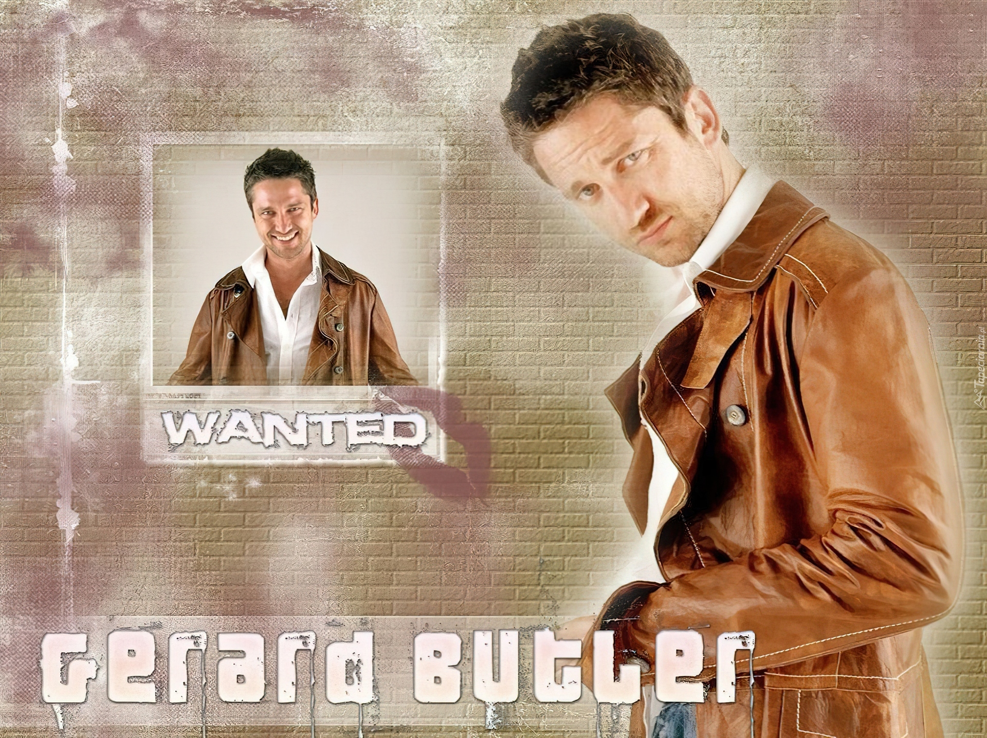 Gerard Butler,wanted, brązowa kurtka