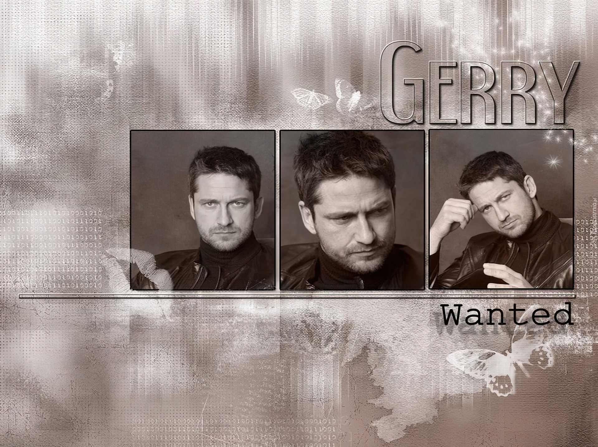 Gerard Butler,twarze, motylki