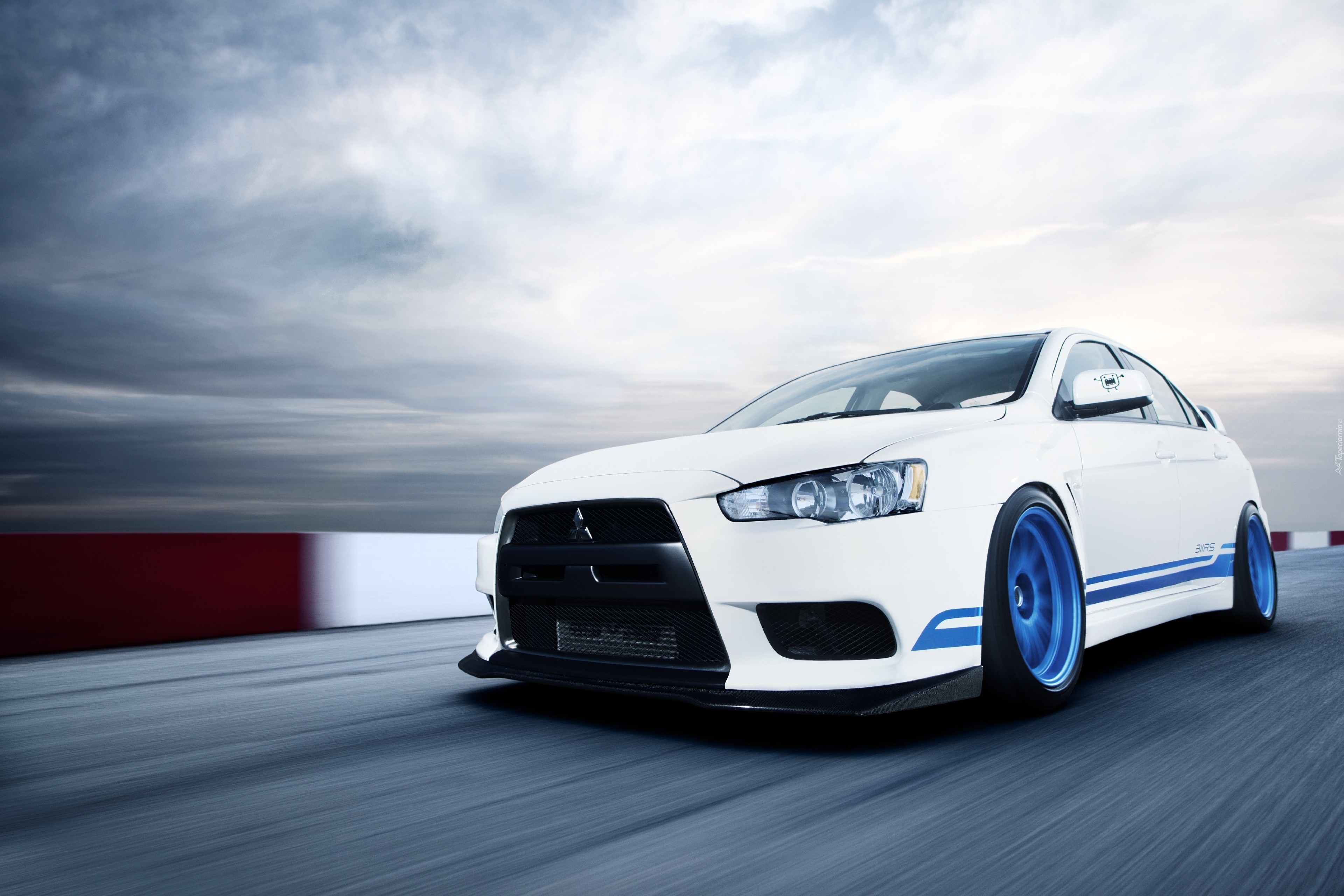 Mitsubishi, Lancer, Evo X, Niebieskie felgi