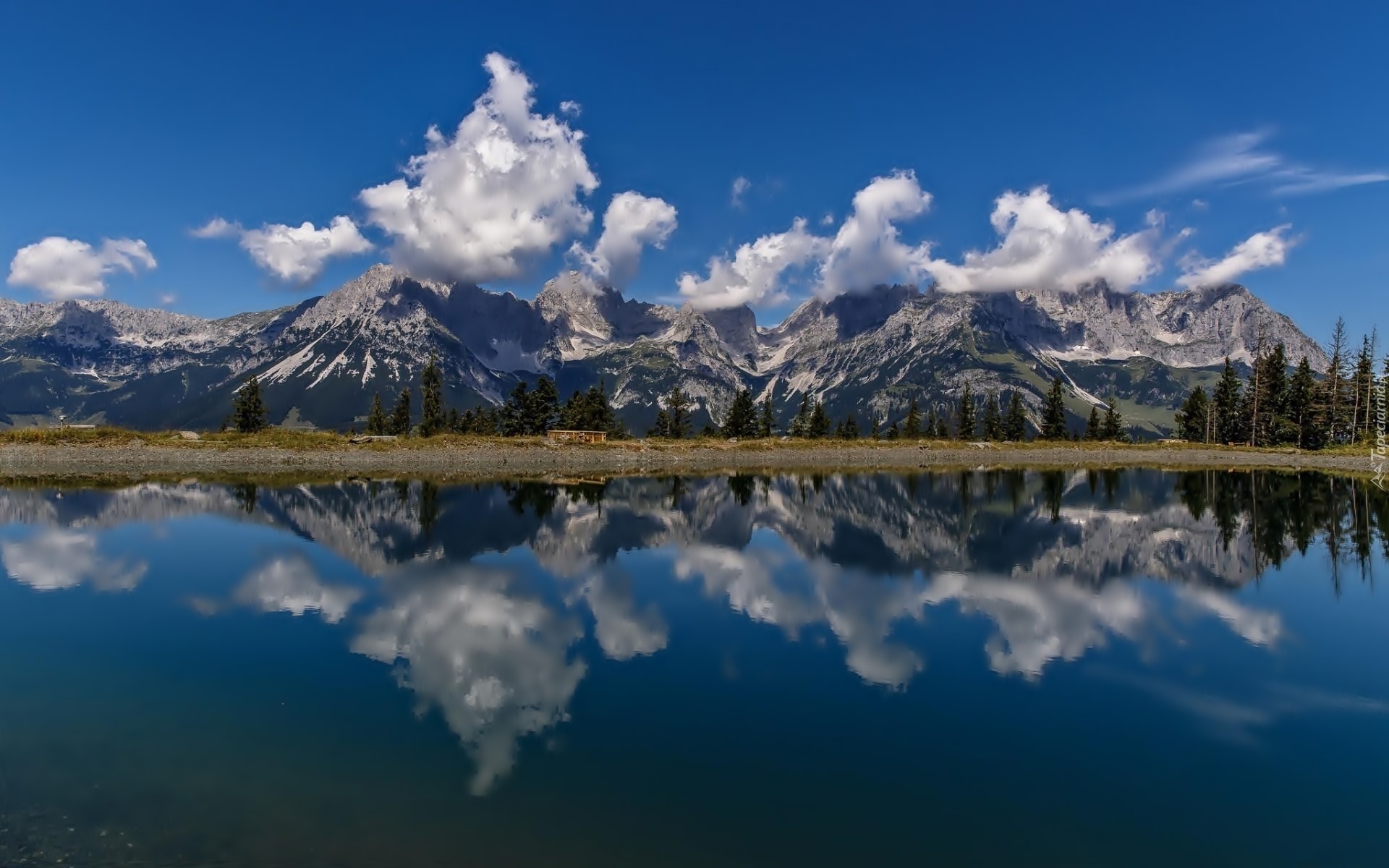 Jezioro, Góry, Alpy, Austria