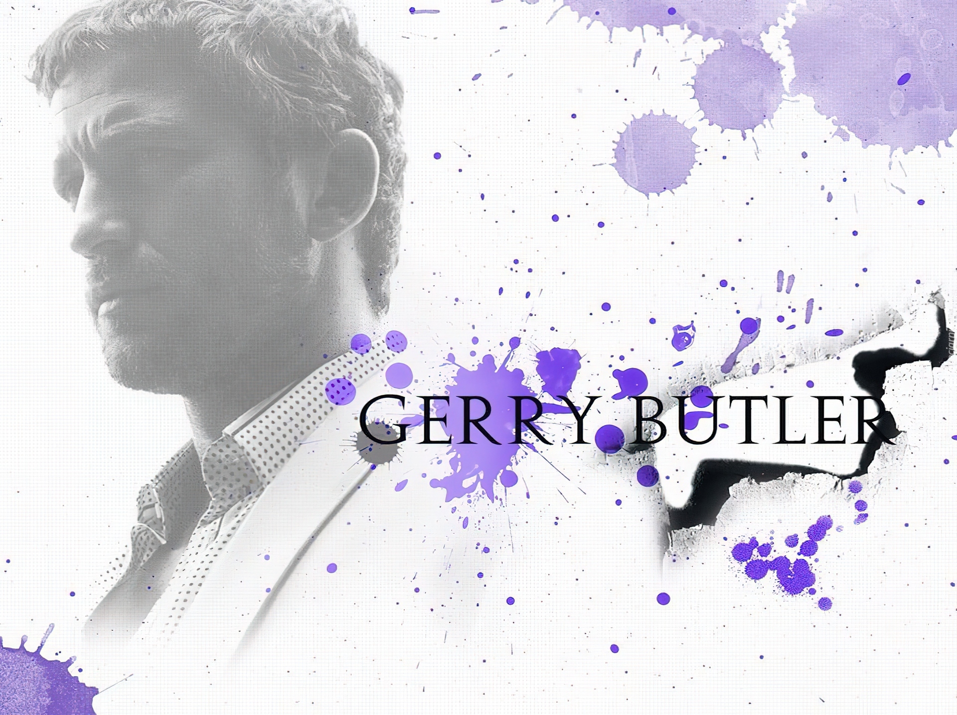 Gerard Butler,biała marynarka
