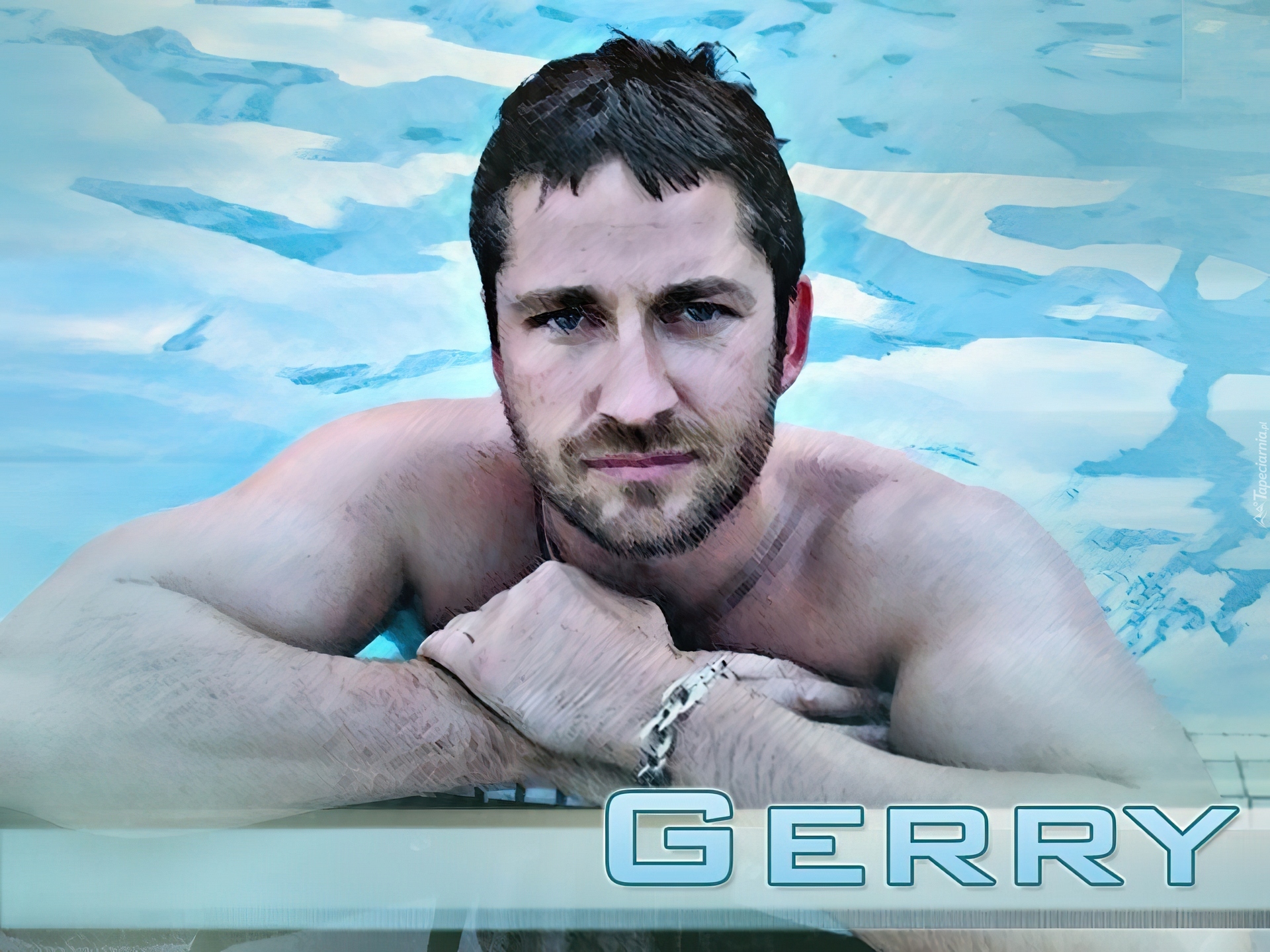 Gerard Butler,bransoleta, woda