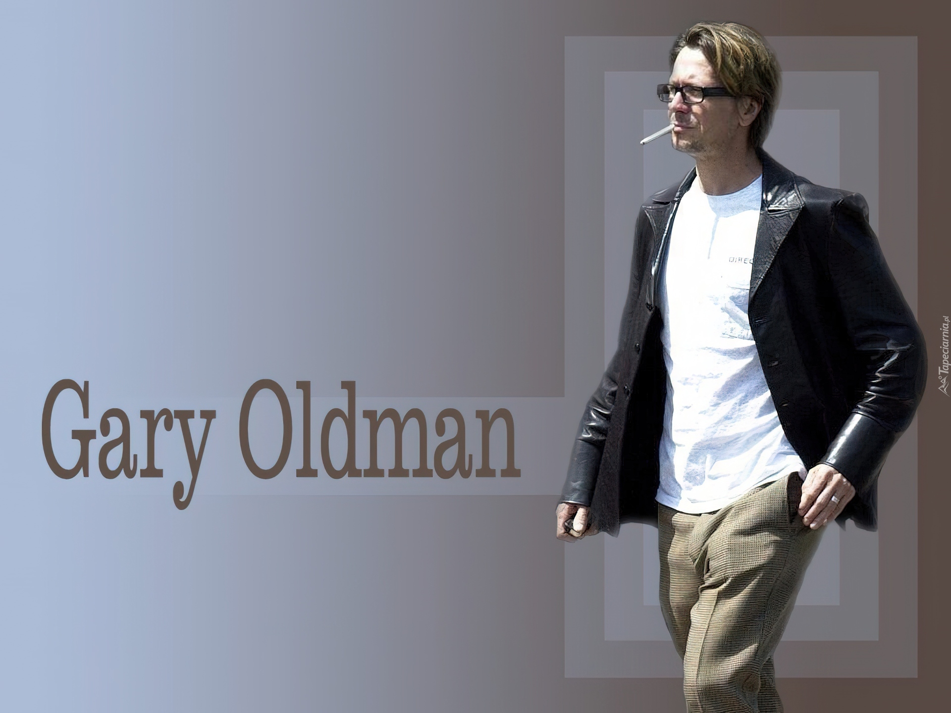 Gary Oldman,okulary, papieros