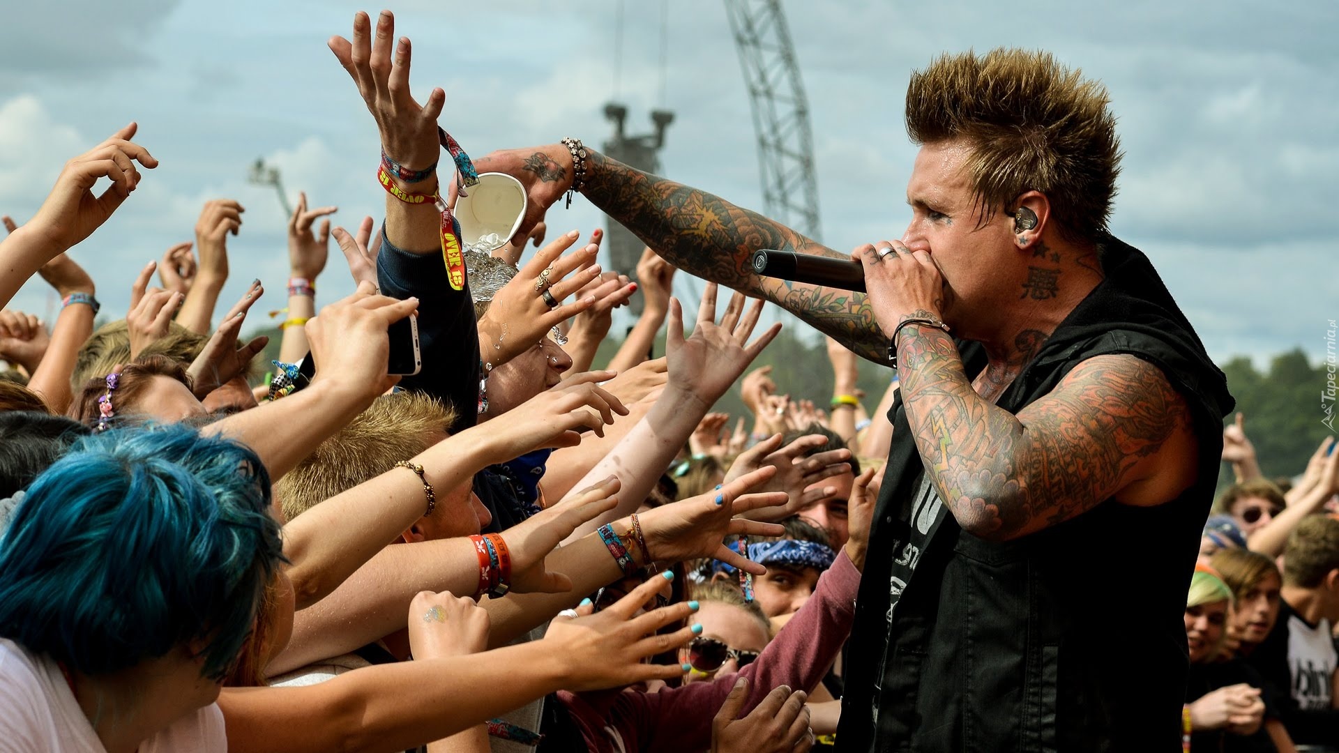 Muzyka, Zespół, Papa Roach, Jacoby Shaddix, Fani, Ręce, Koncert