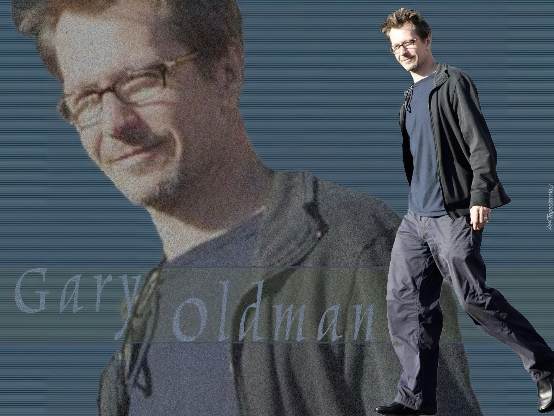 Gary Oldman,ciemny strój, okulary