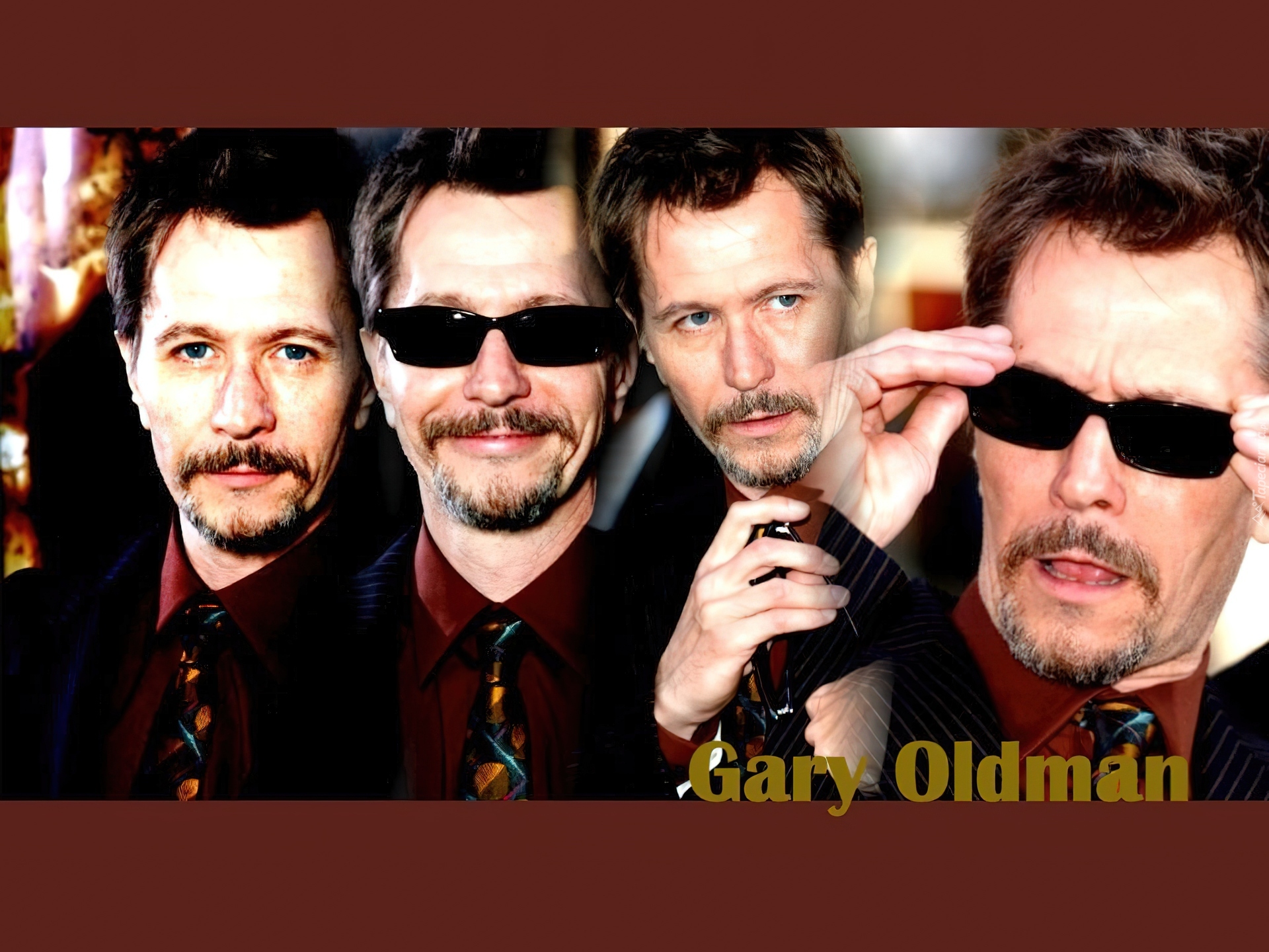 Gary Oldman,okulary, niebieskie oczy