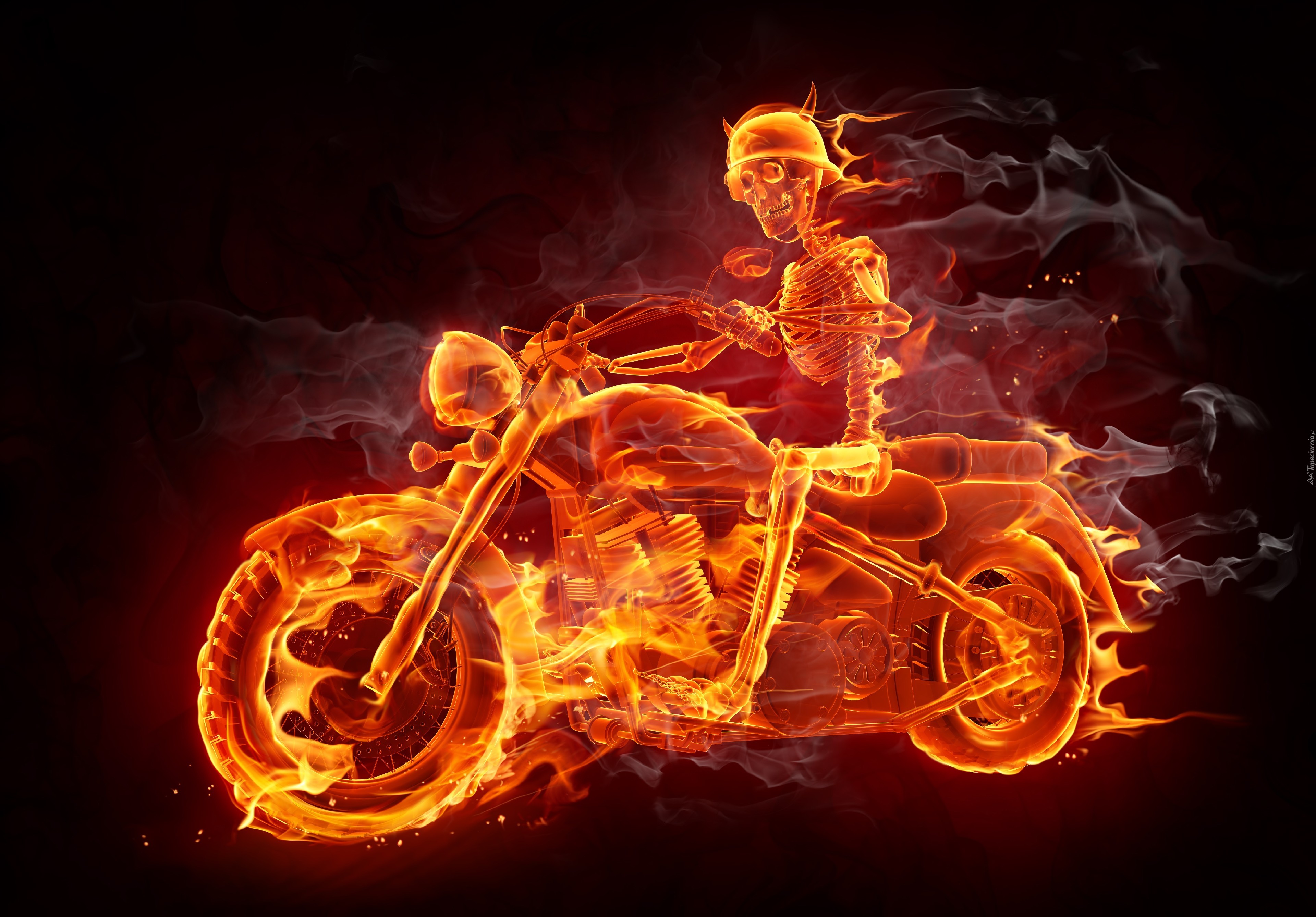 Motocykl, Ogień, Szkielet