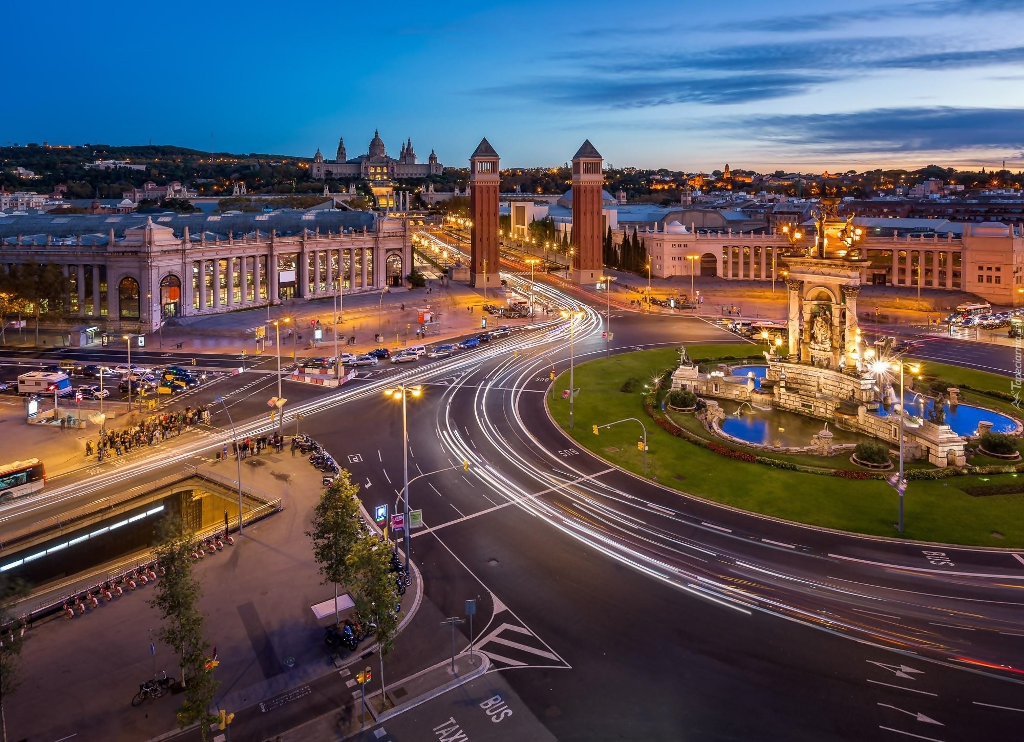 Autostrada, Panorama, Miasta, Barcelona, Hiszpania