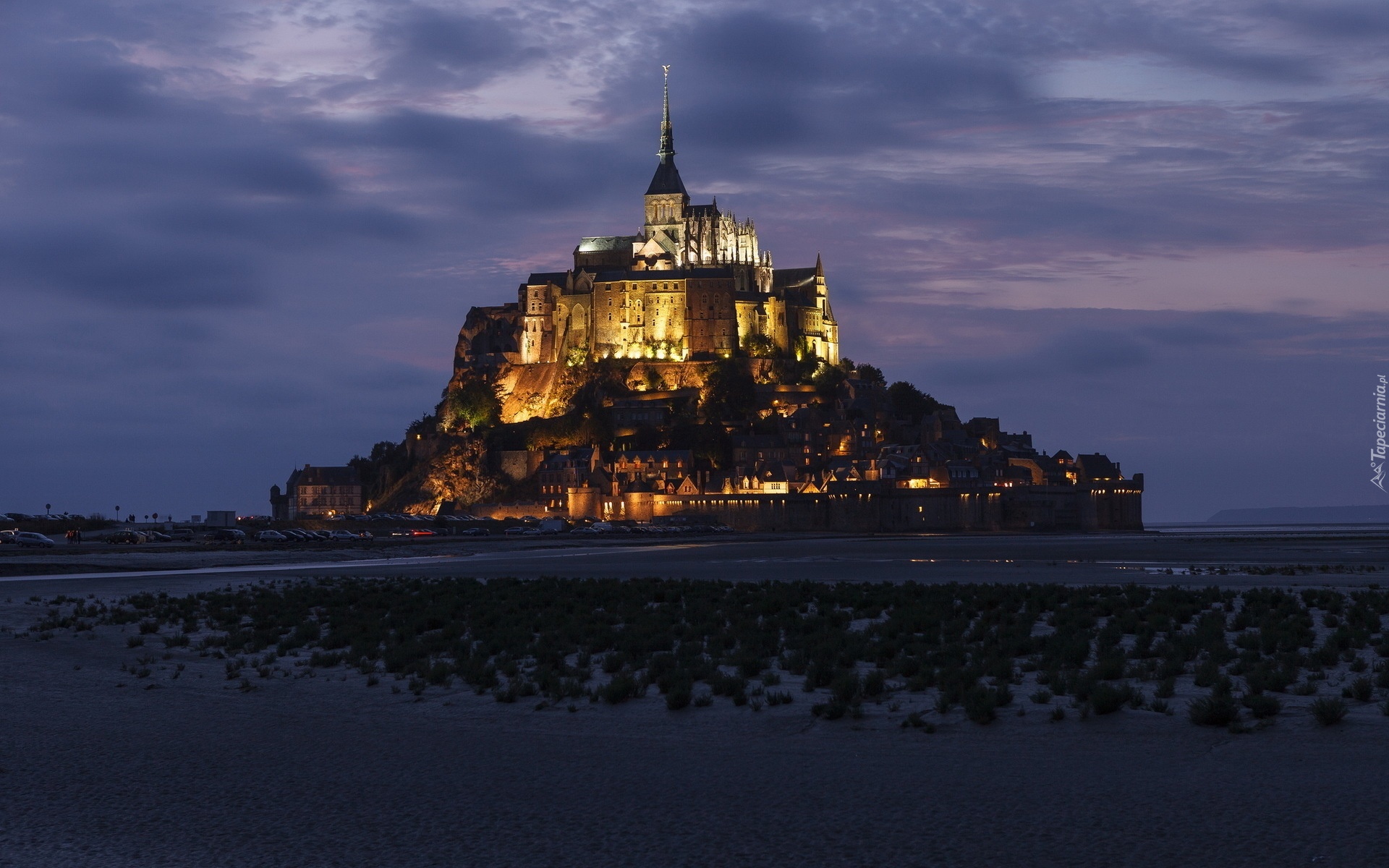 Opactwo św. Michała Archanioła, Wyspa Mont Saint-Michel, Zatoka Wzgórza Świętego Michała, Normandia, Francja