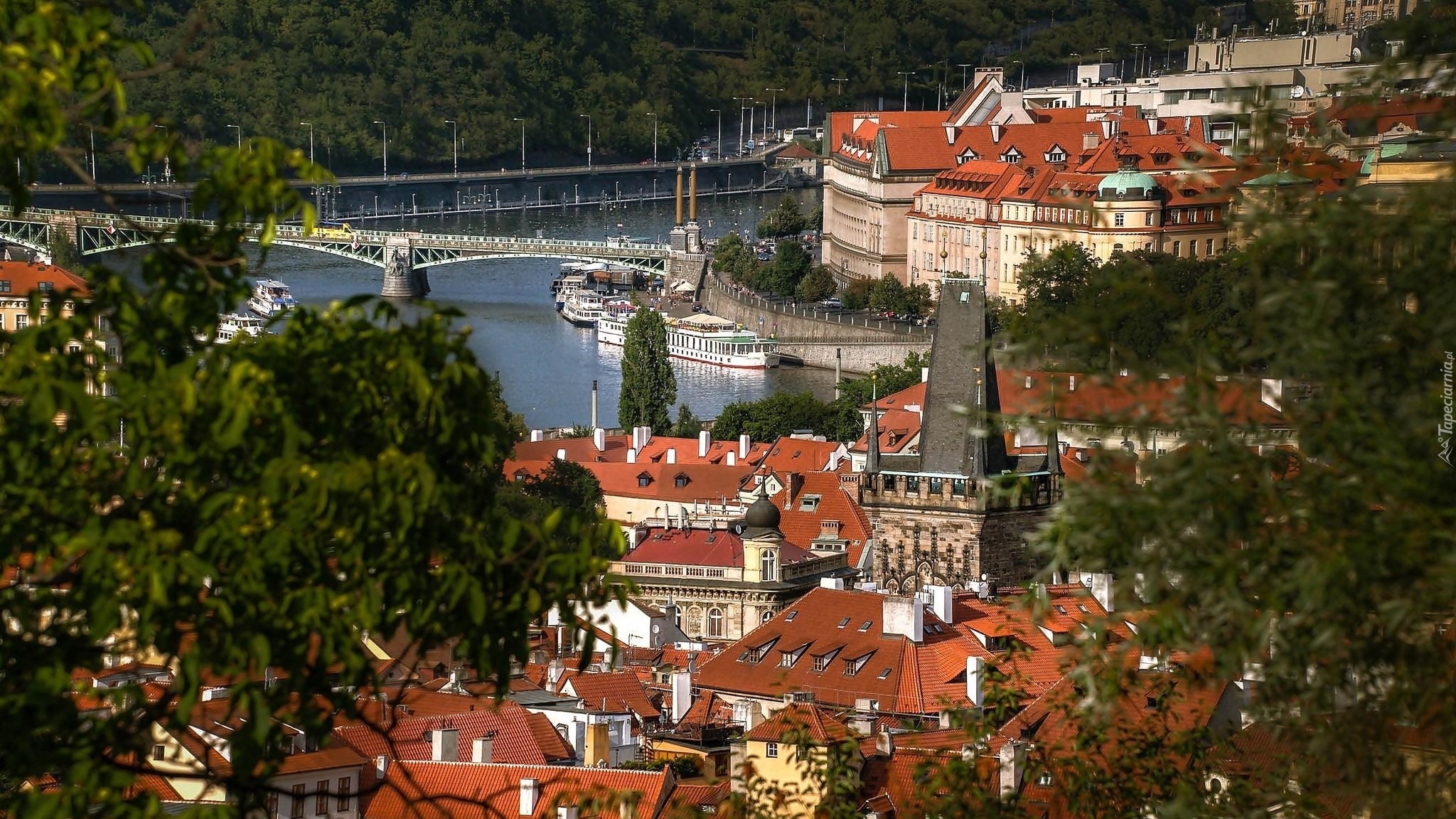 Rzeka, Most, Panorama, Miasta, Praga, Czechy