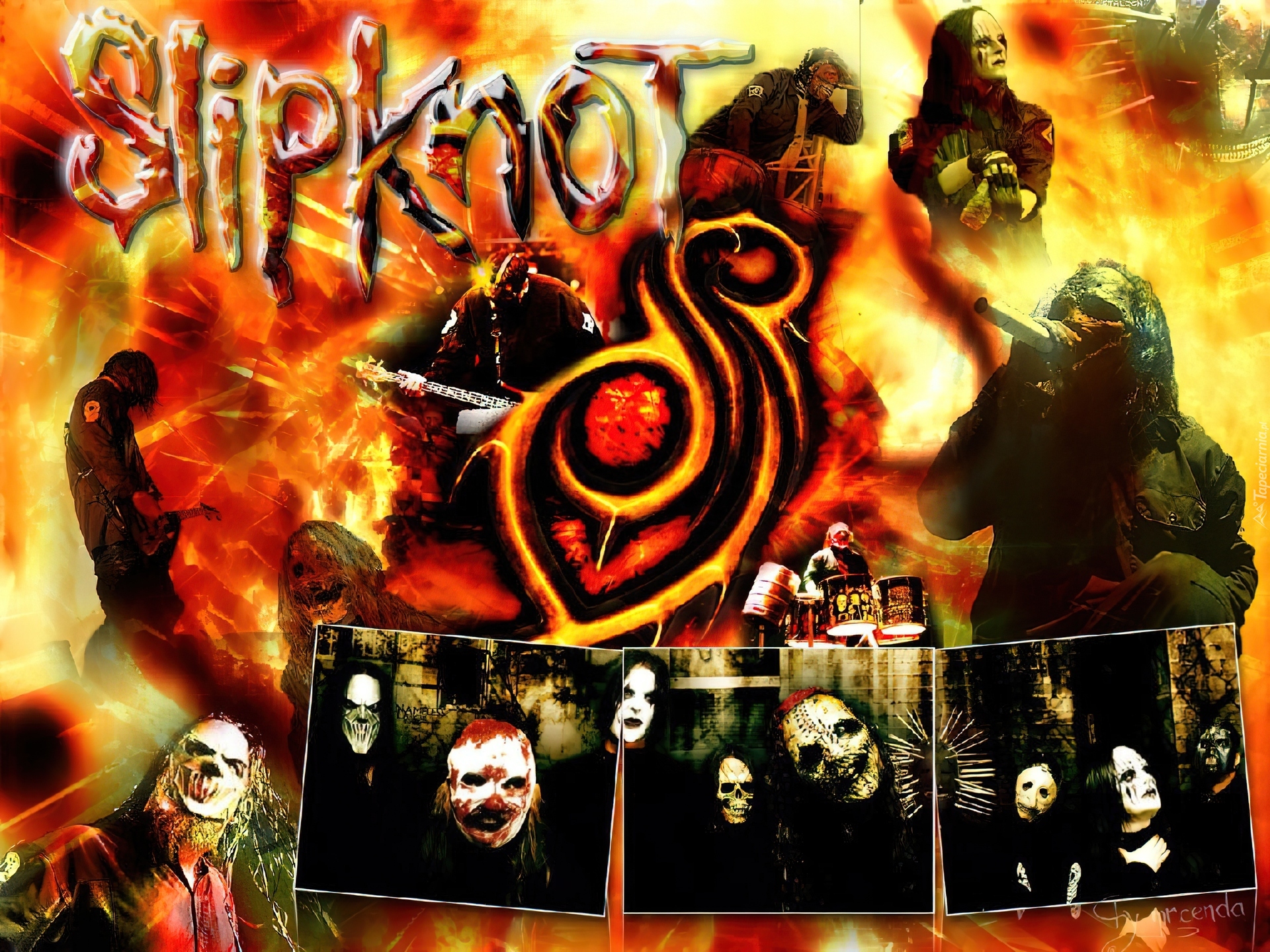 Slipknot,koncert, zespół, twarz , upiory