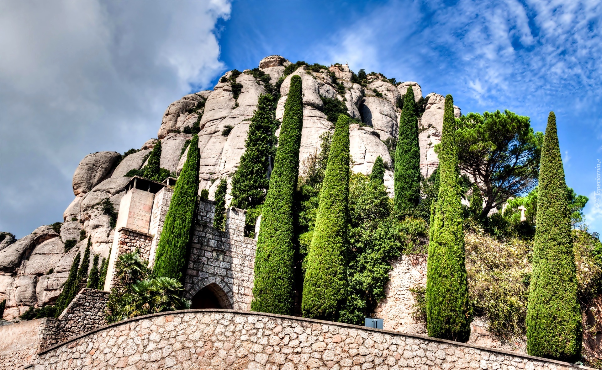 Klasztor, Montserrat, Katalonia, Hiszpania, Skały