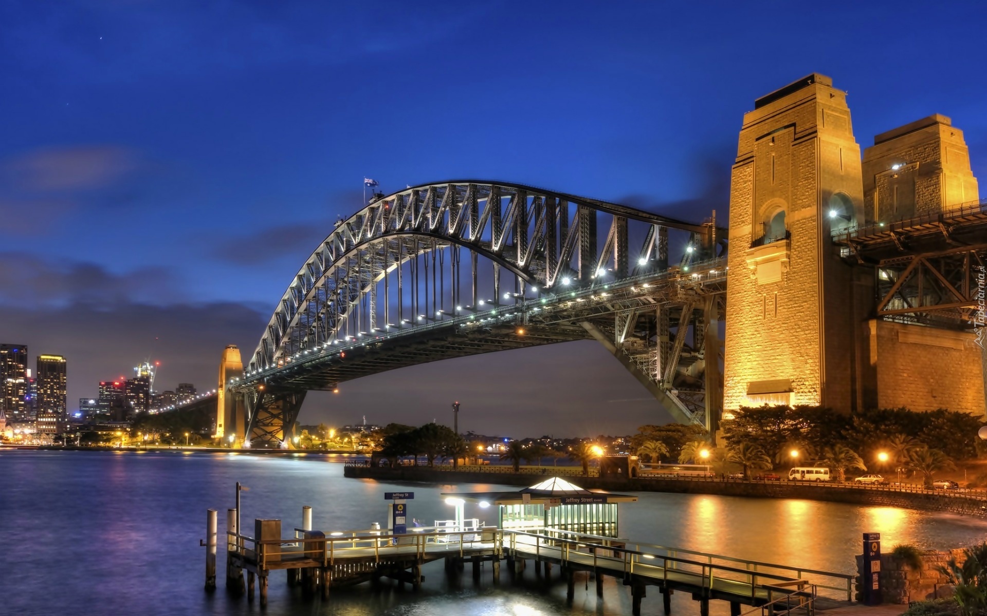 Most, Światła, Noc, Sydney, Australia