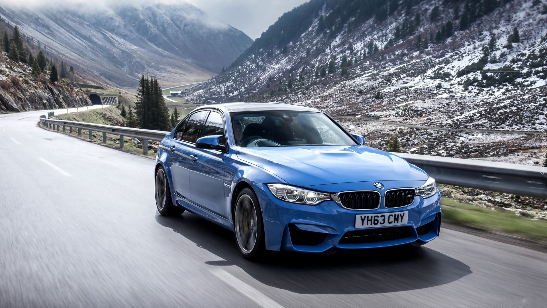 Niebieskie, BMW, M4, Droga, Góry