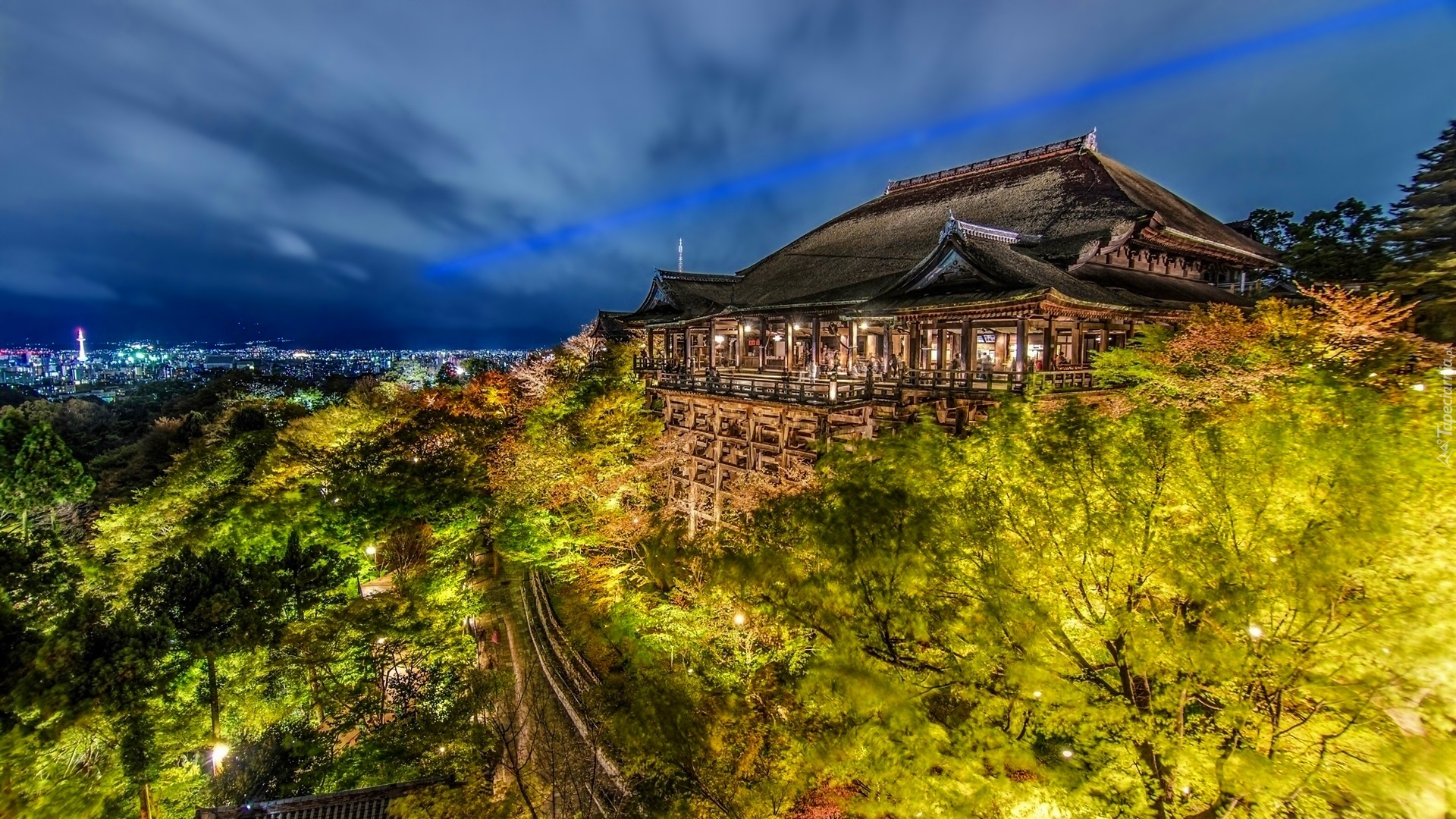 Japonia, Kyoto, Miasto, Nocą