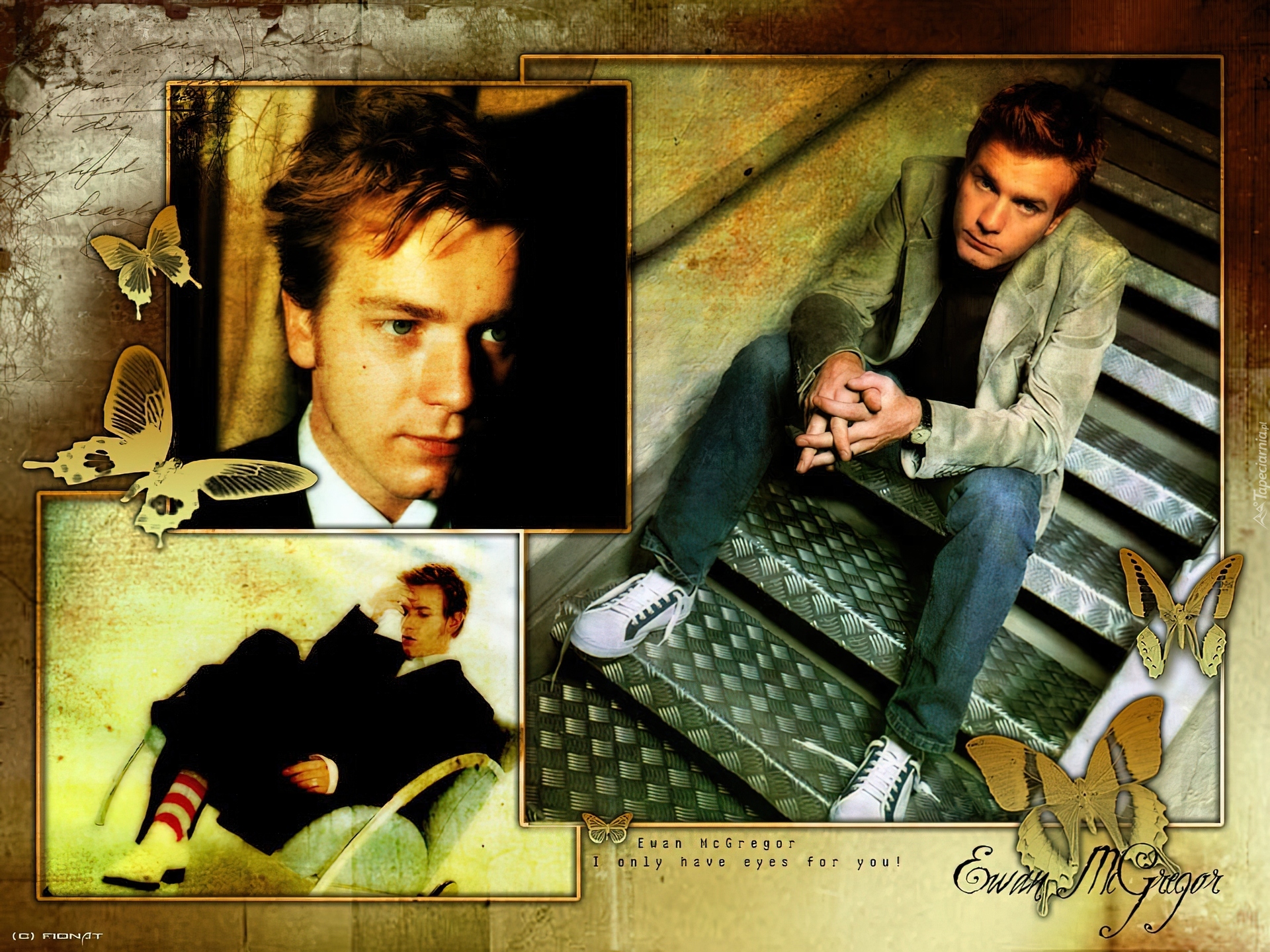 Ewan McGregor,schody, motylek