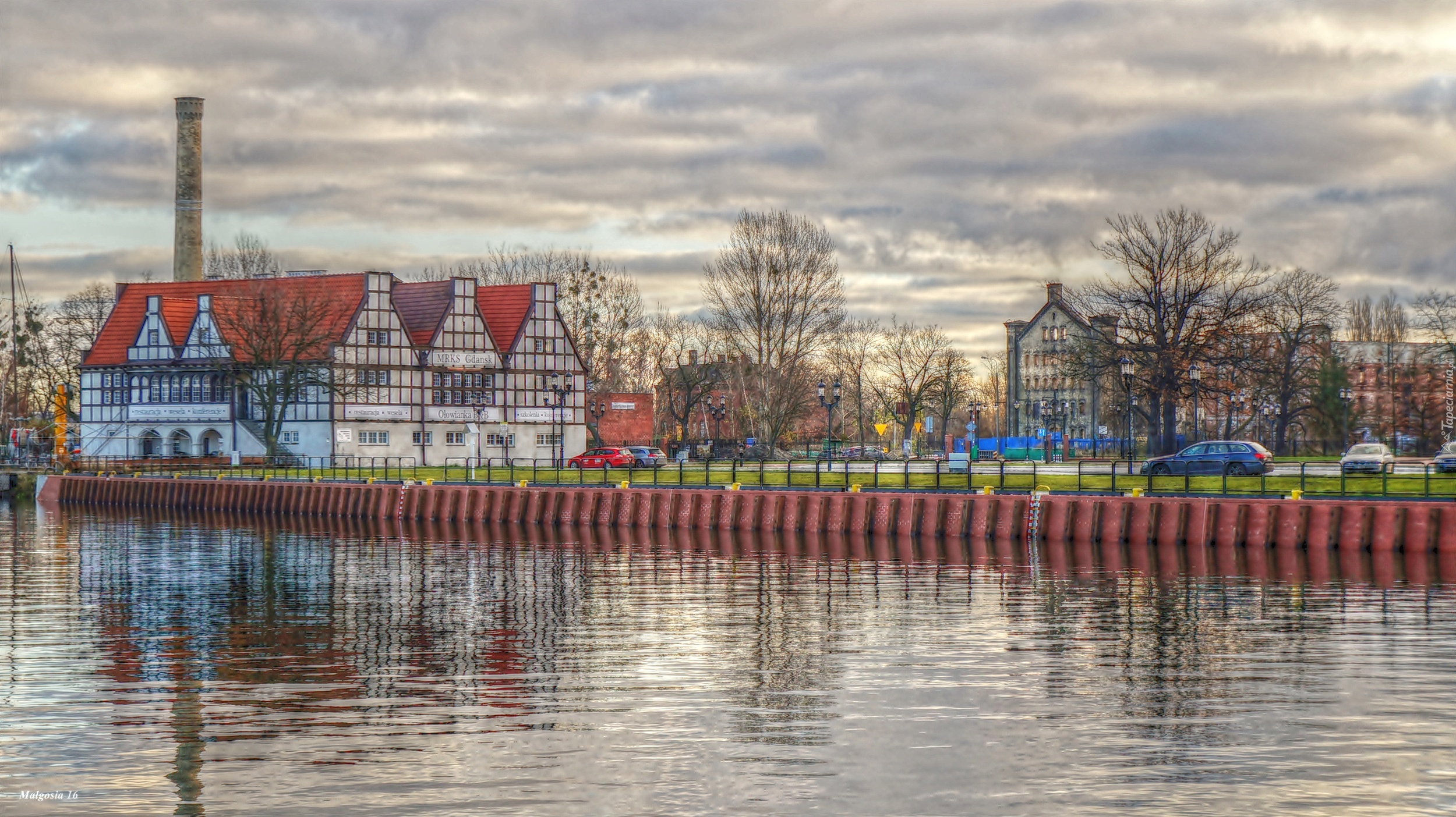 Gdańsk, Motława, Rzeka, Budynki, HDR