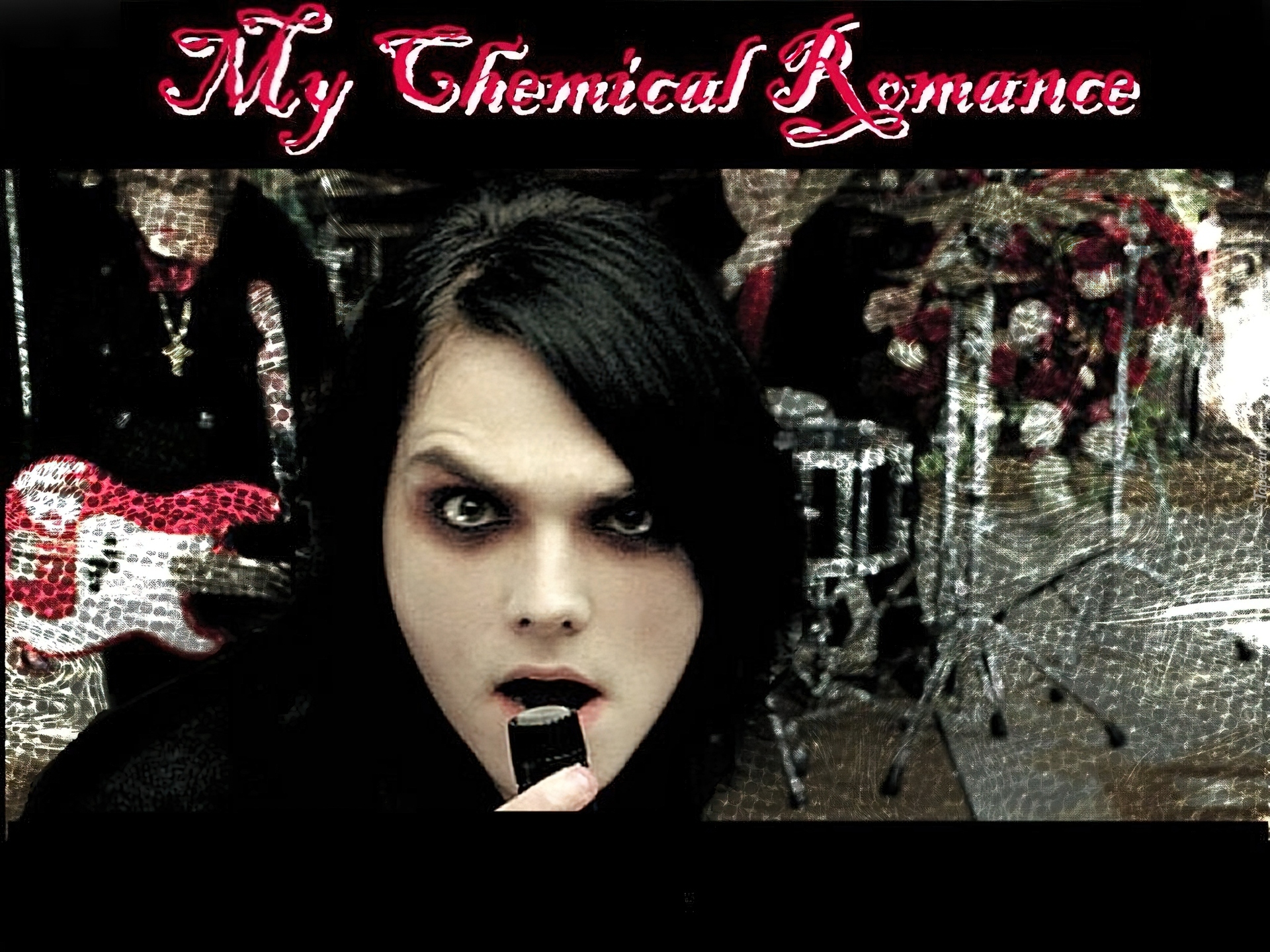 My Chemical Romance,twarz kobiety , perkusja