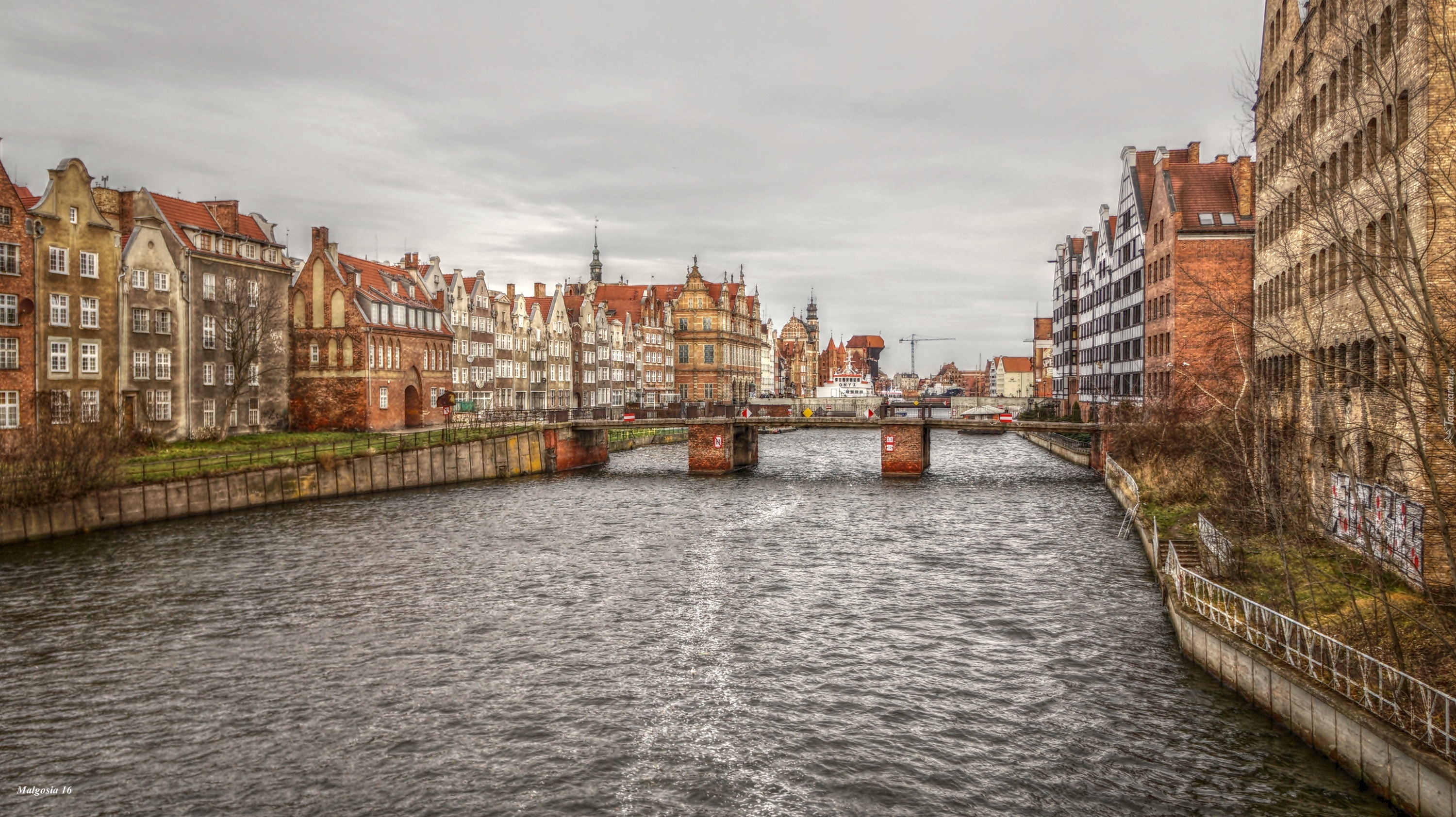 Gdańsk, Rzeka, Kamienice, HDR