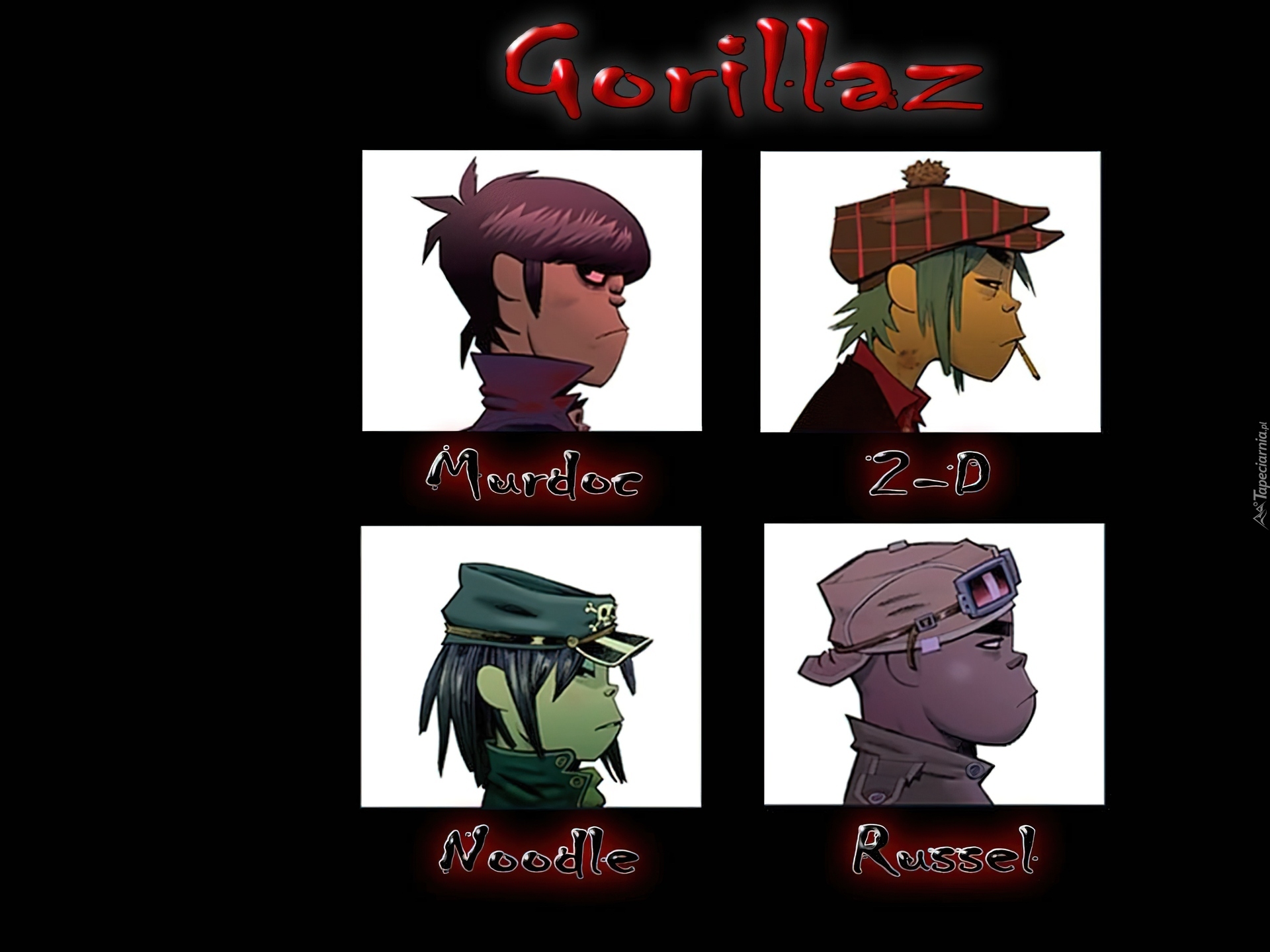 Gorillaz,Russet , imiona , zespół