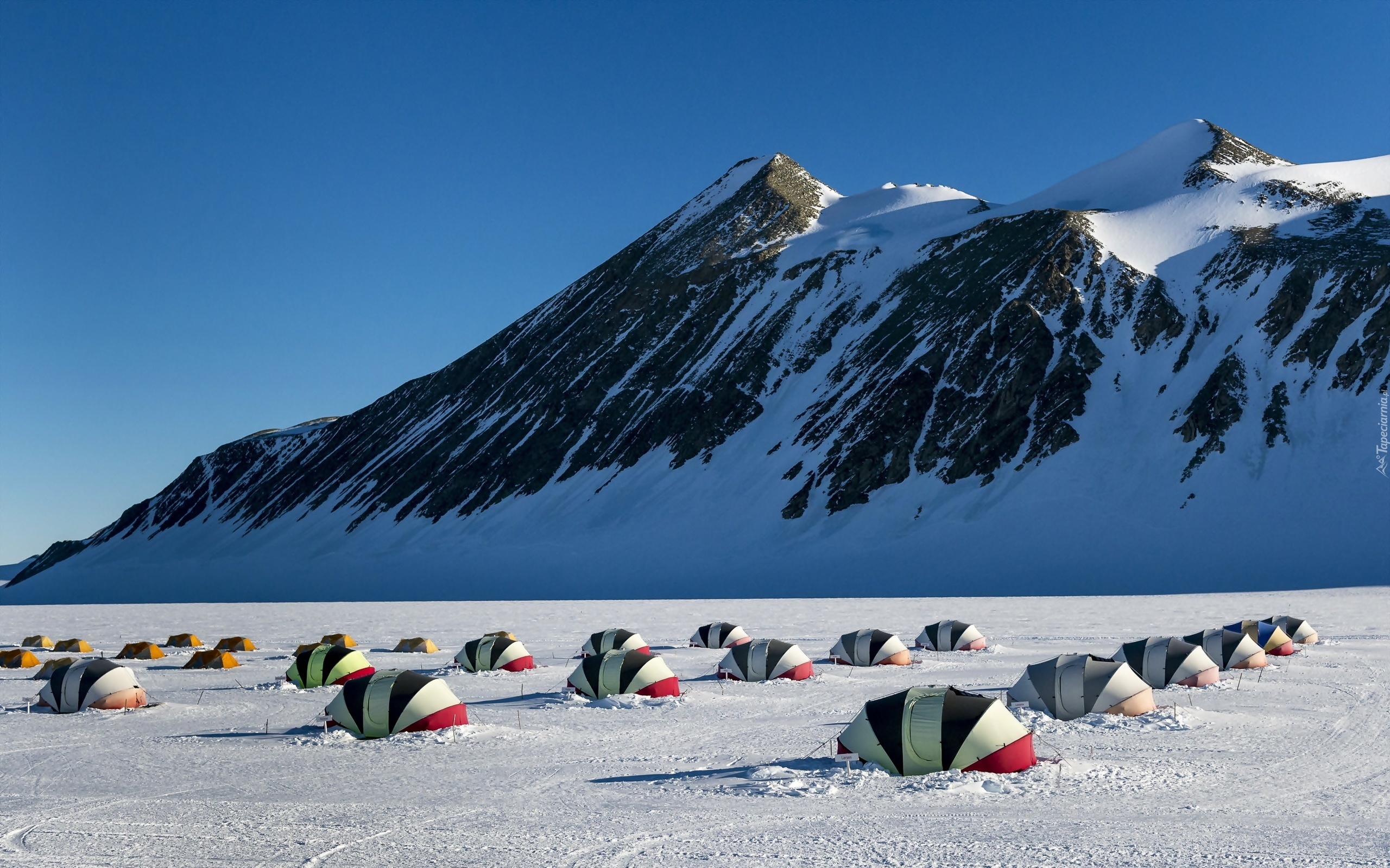 Góry, Namioty, Alpinistów, Zima