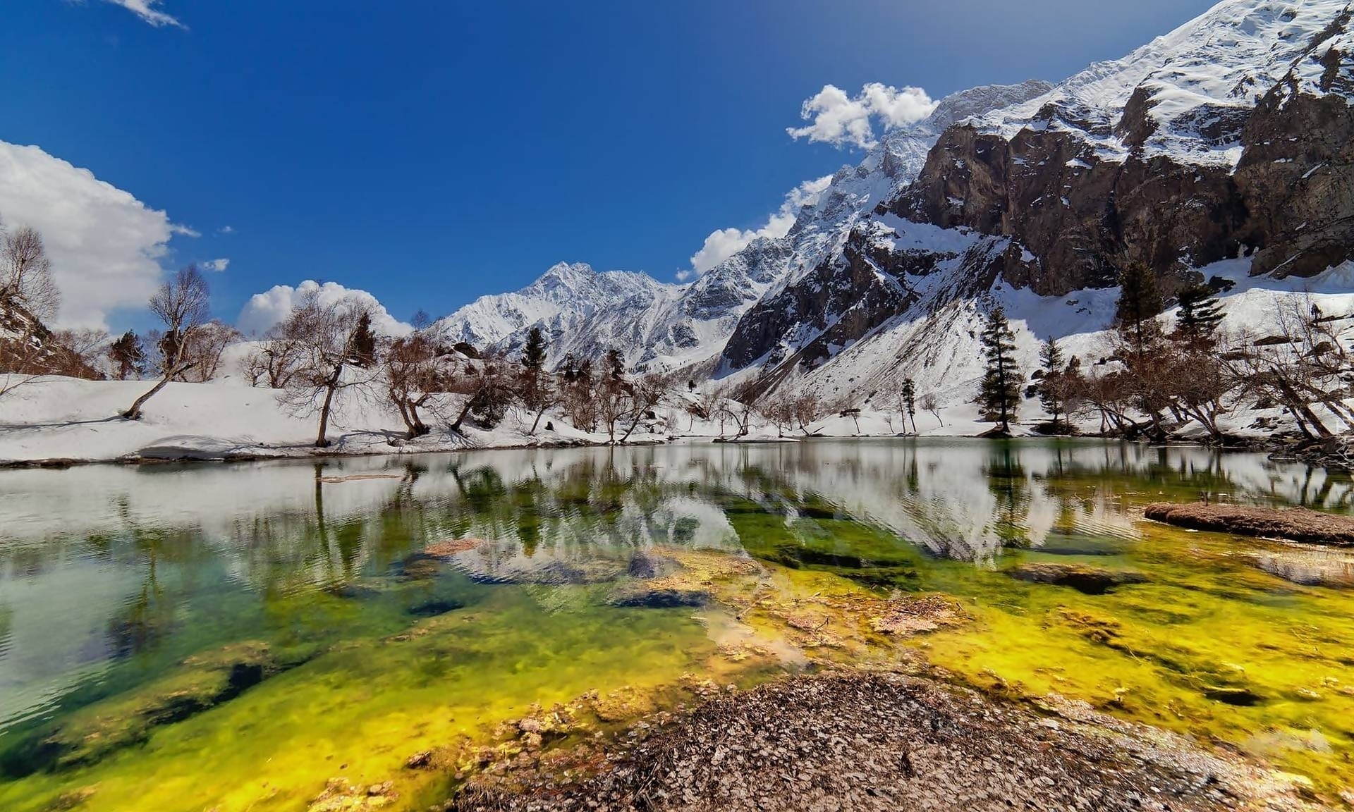 Góry, Jezioro, Dolina, Naltar, Zima, Pakistan