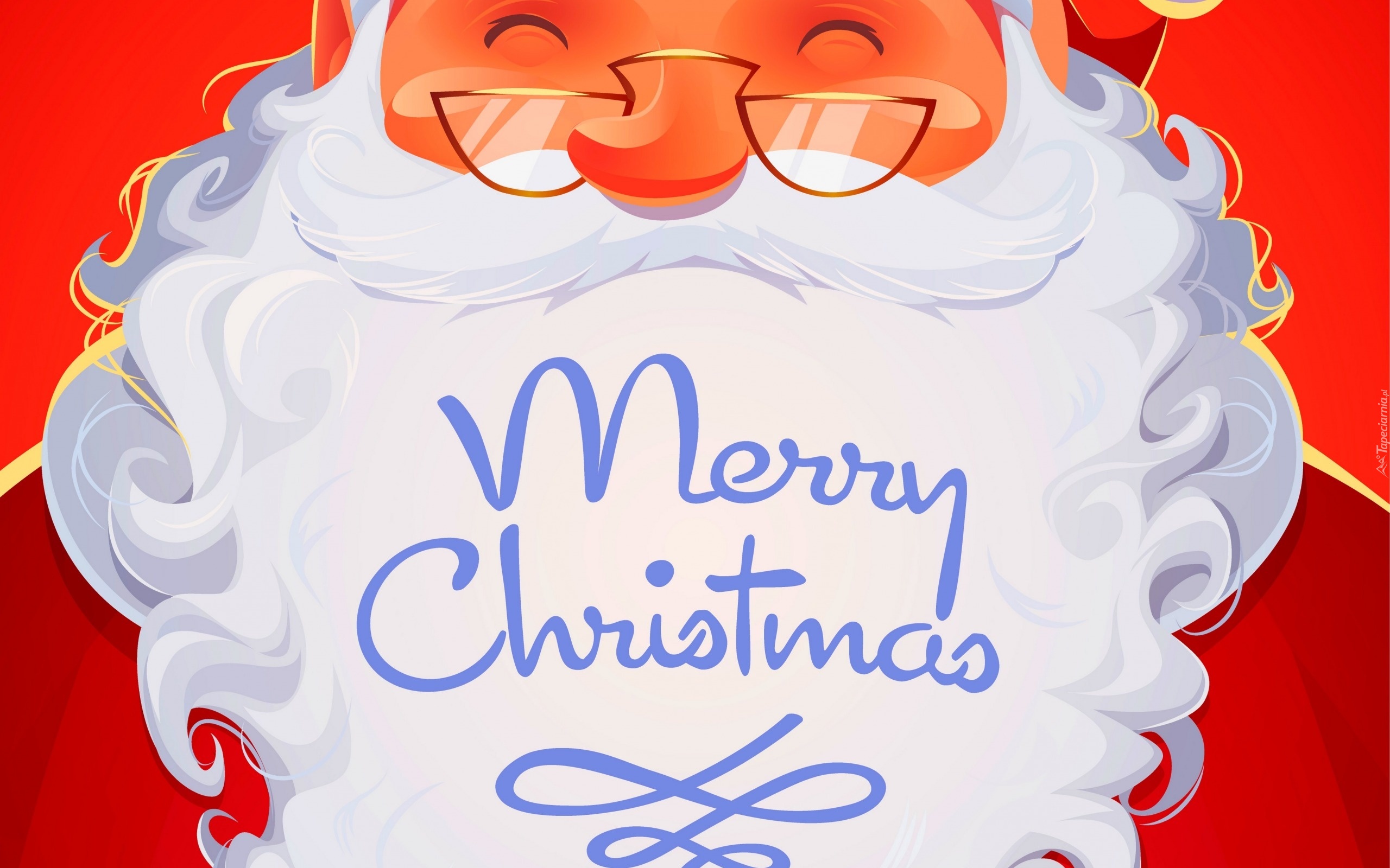 Mikołaj, Napis, Merry, Christmas