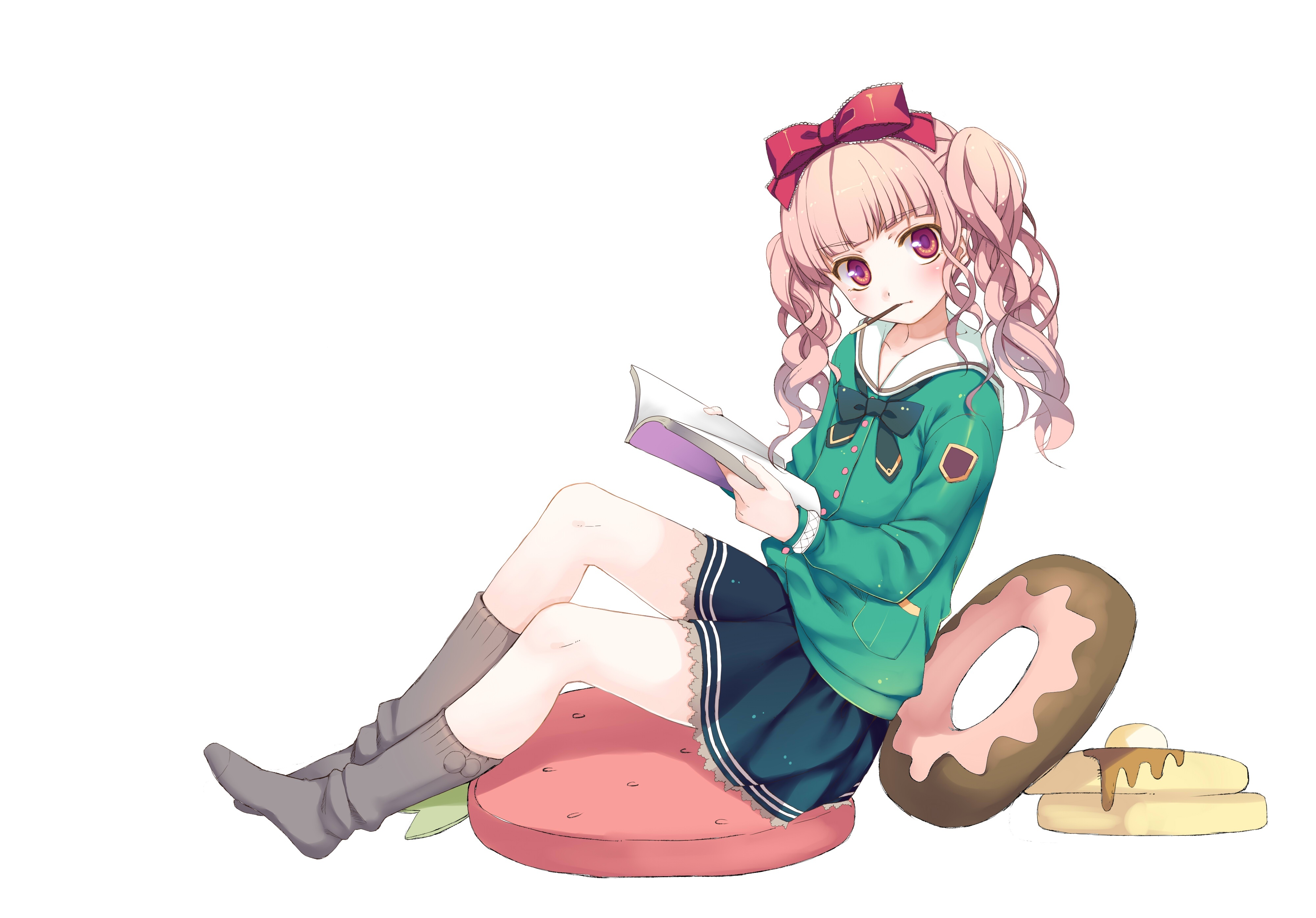 Dziewczyna, Jedzenie, Książka, Anime