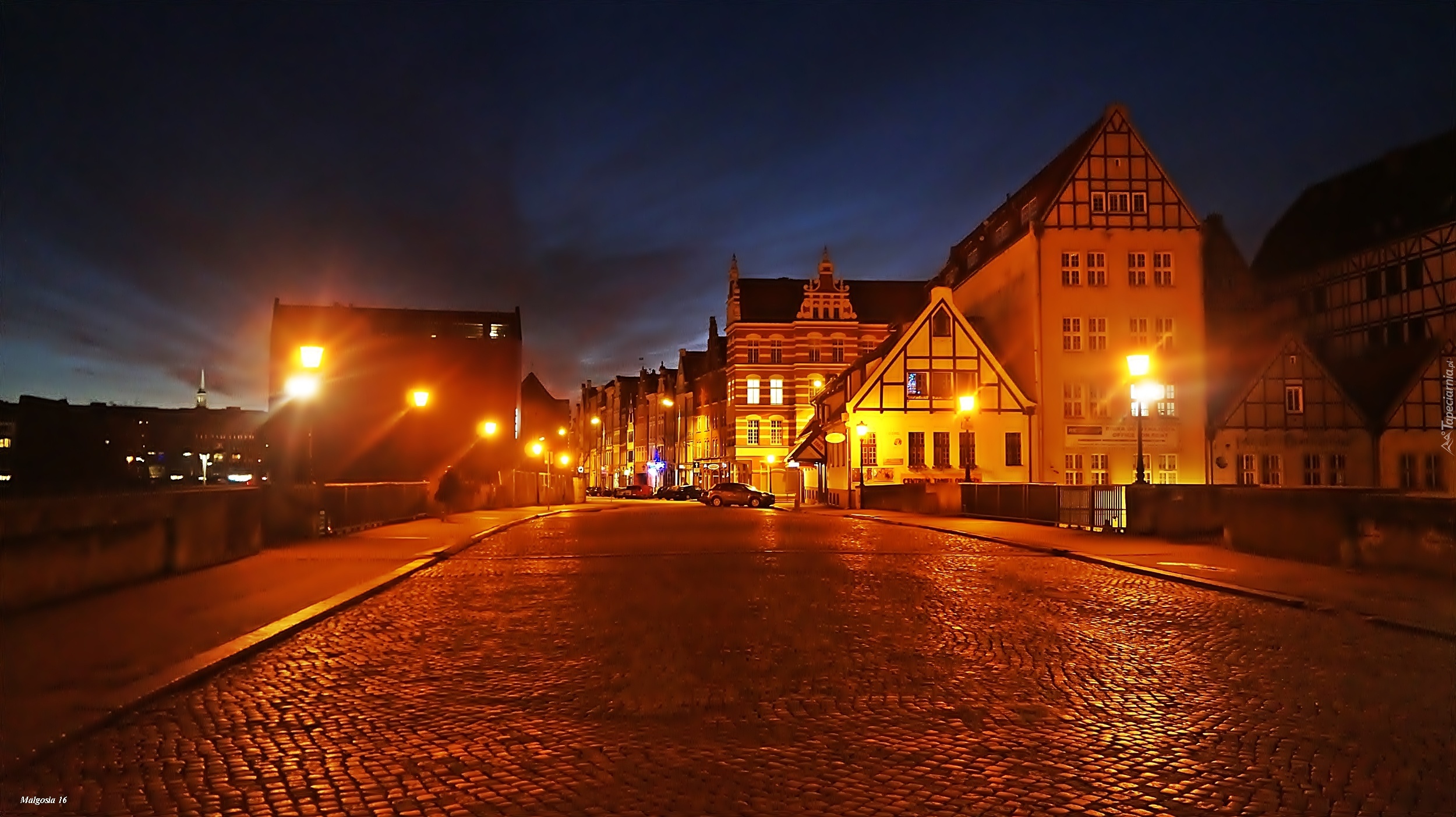 Miasto, Gdańsk, Ulica, Kamienice, Latarnie